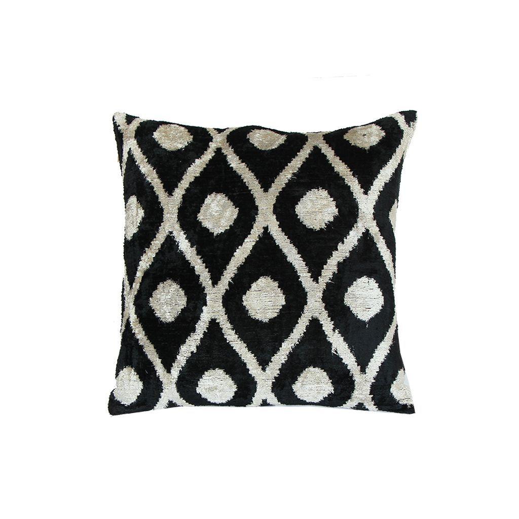 Cojín de terciopelo de seda 50x50 cms Ibrahim negro-0