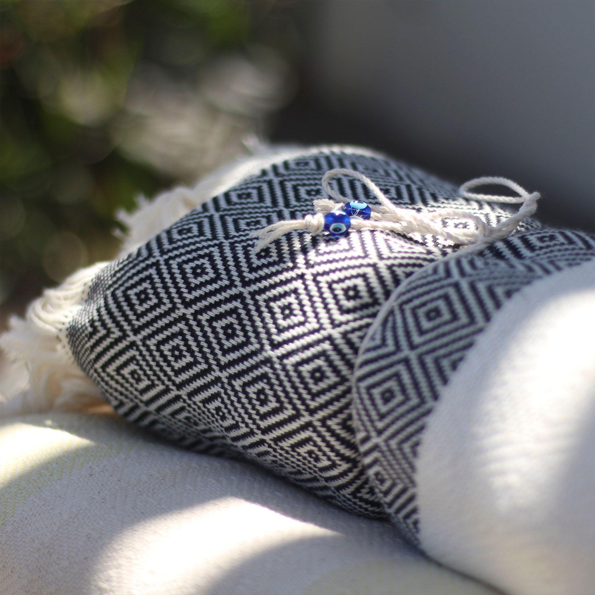 Toalla Turca de Algodón Mármara Negra 1 x 1,75 m-2