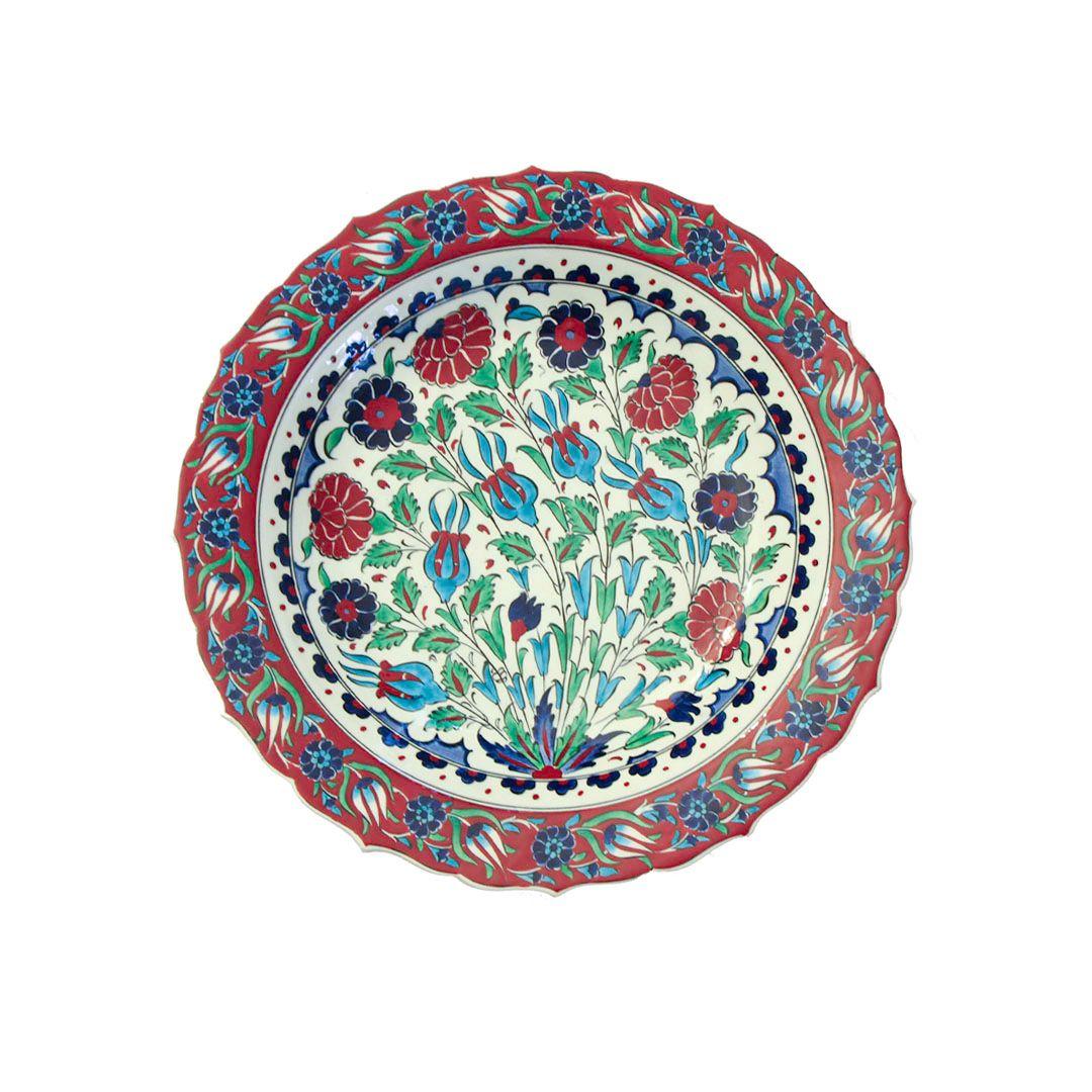 Plato de cerámica turco XL botánico-0