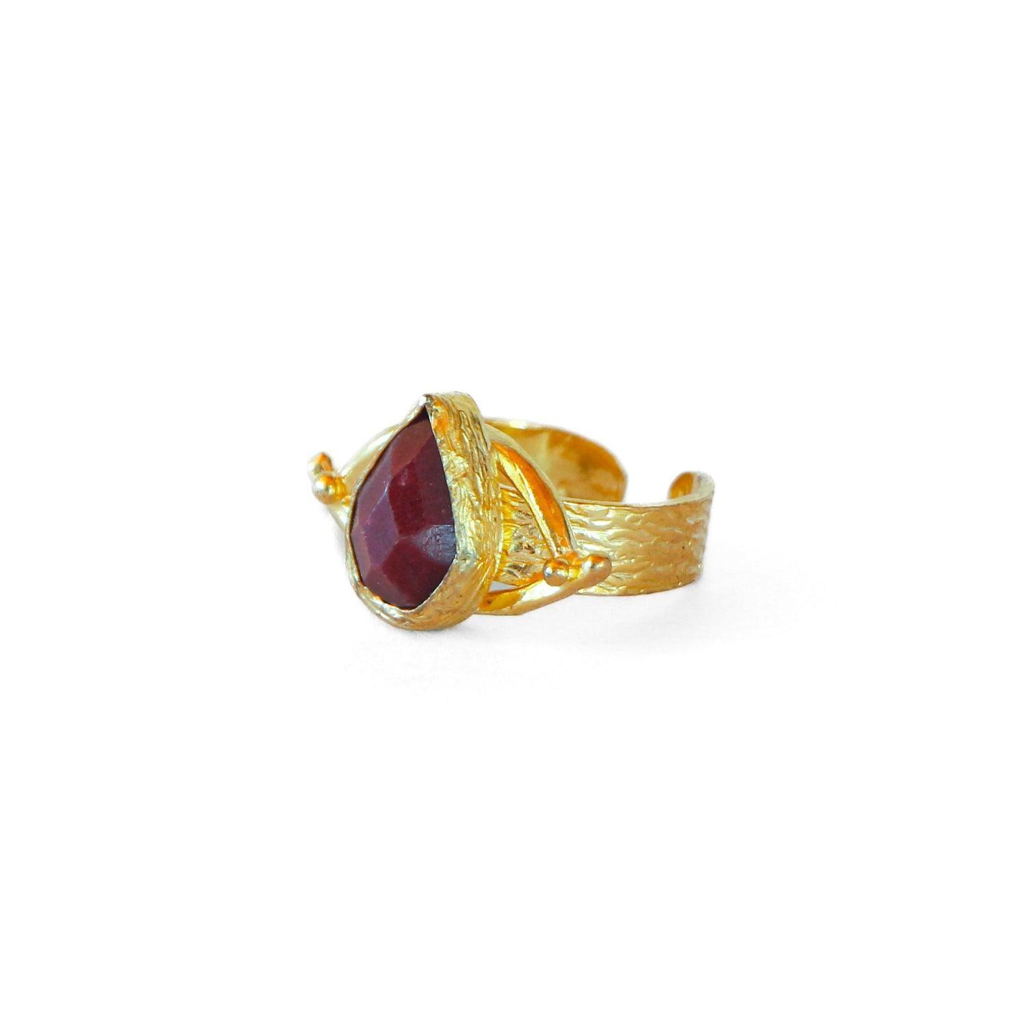 Anillo ajustable Troya Burdeo-2