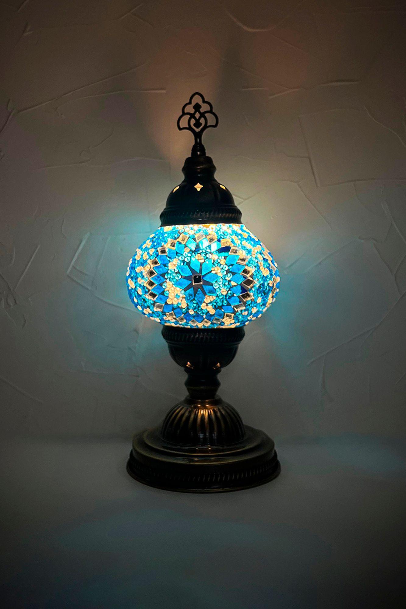 Lámpara turca de mesa S prisma turquesa-1