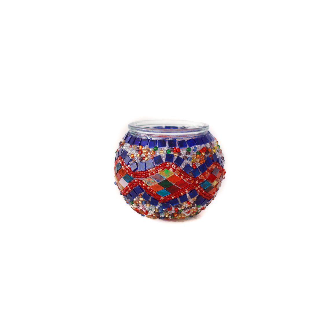 Portavela simple Rumi azul y multicolor-0