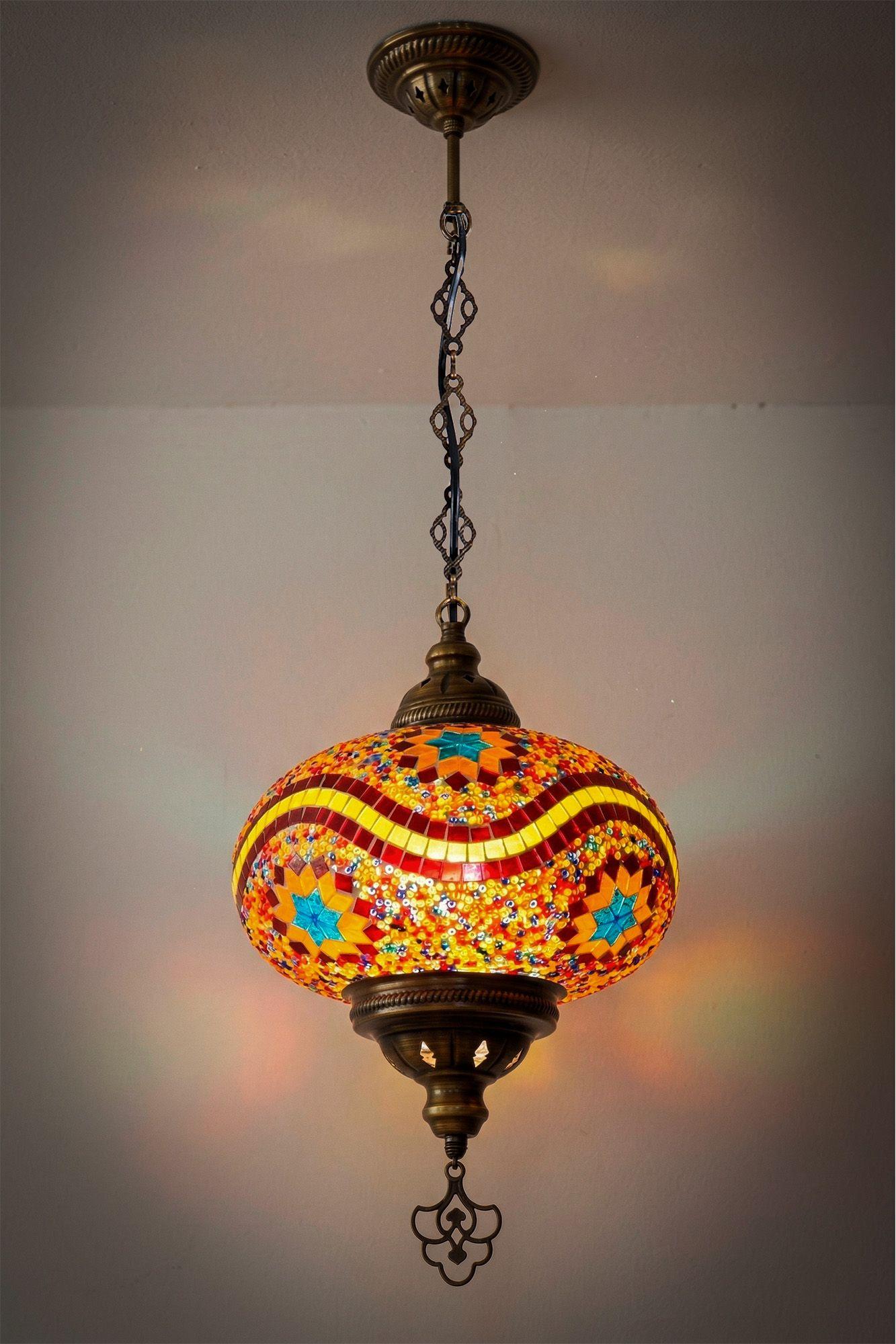 Lámpara turca colgante XL Cicek Multicolor-2