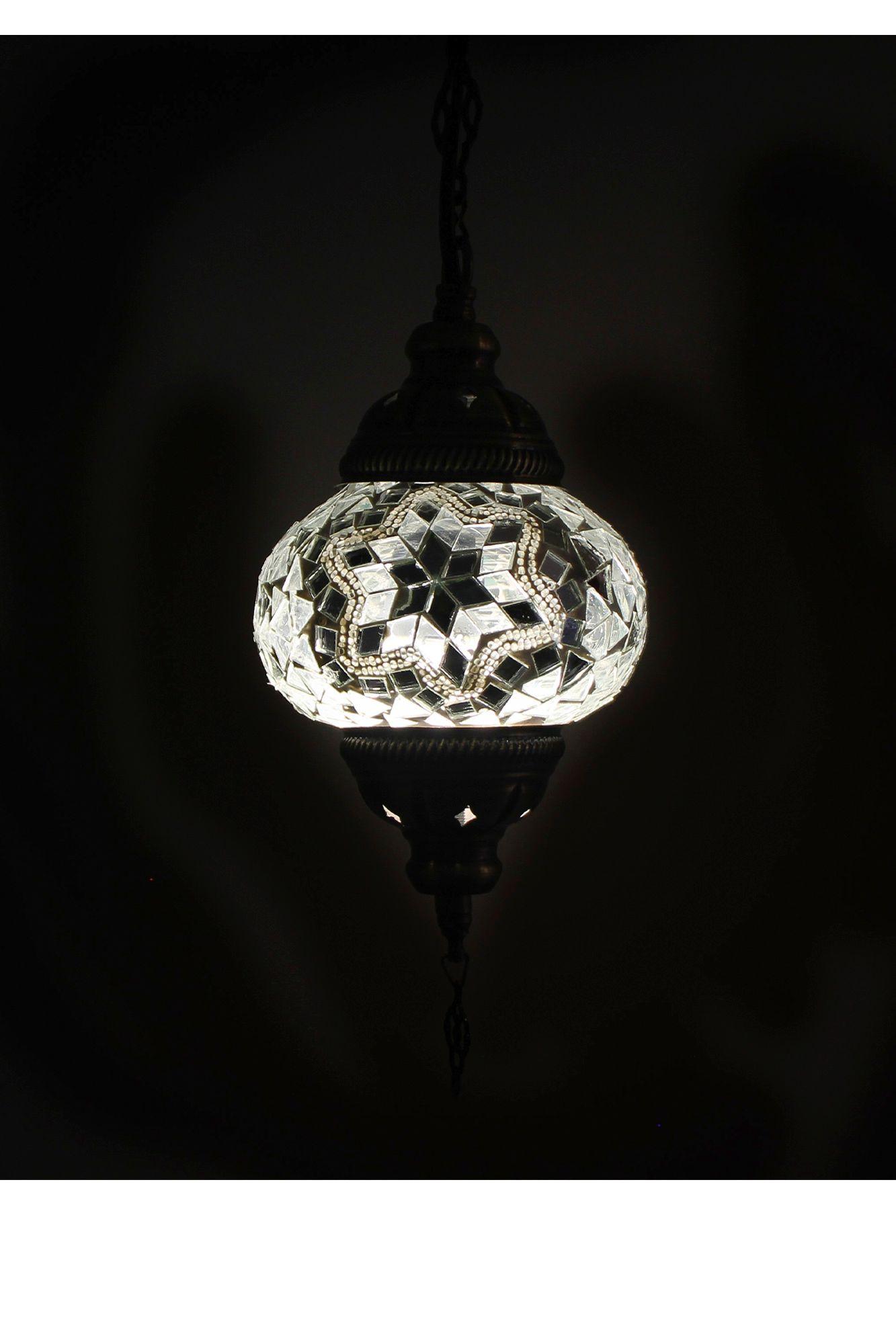 Lámpara turca cisne S cicek blanca-2