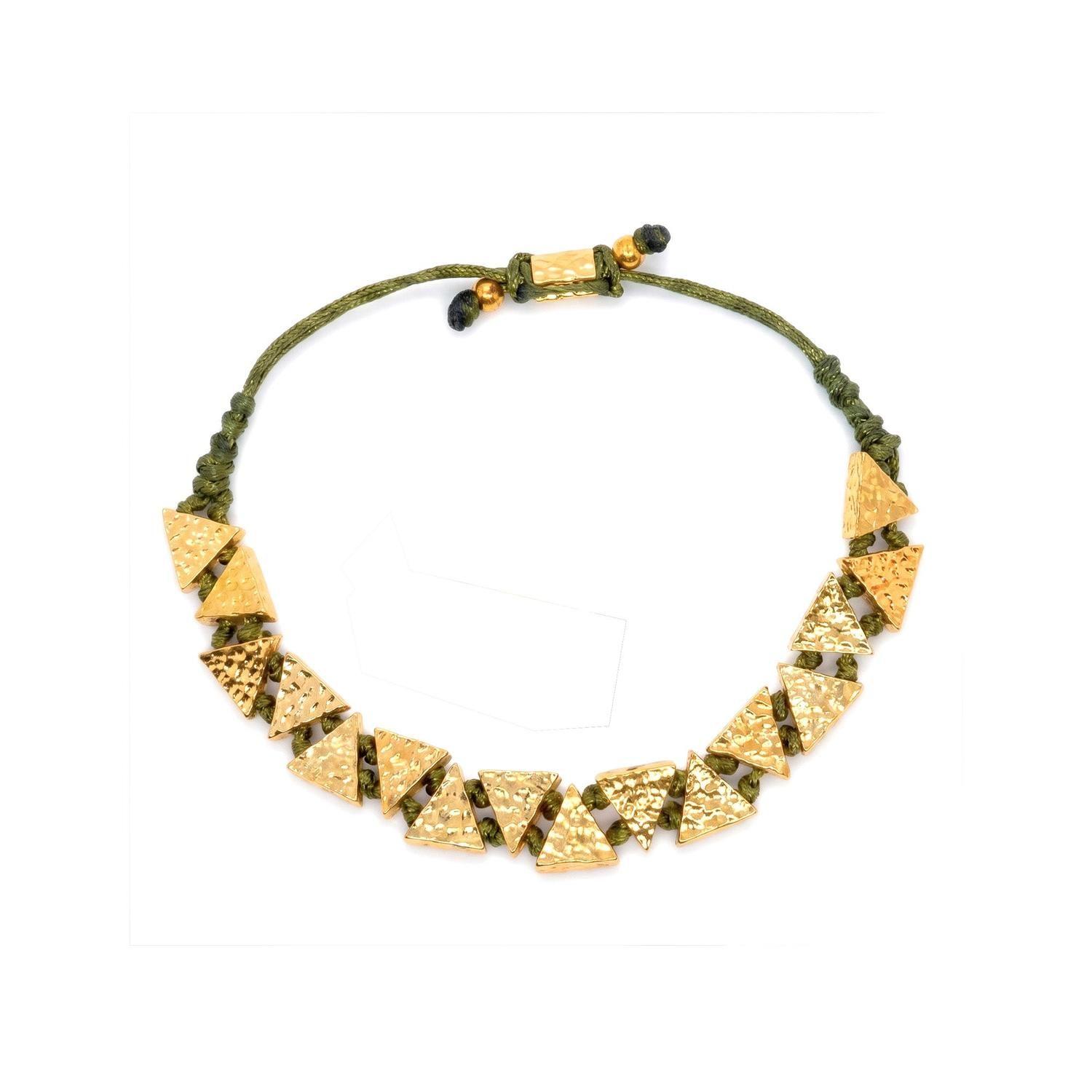 Pulsera ajustable Boho verde-0