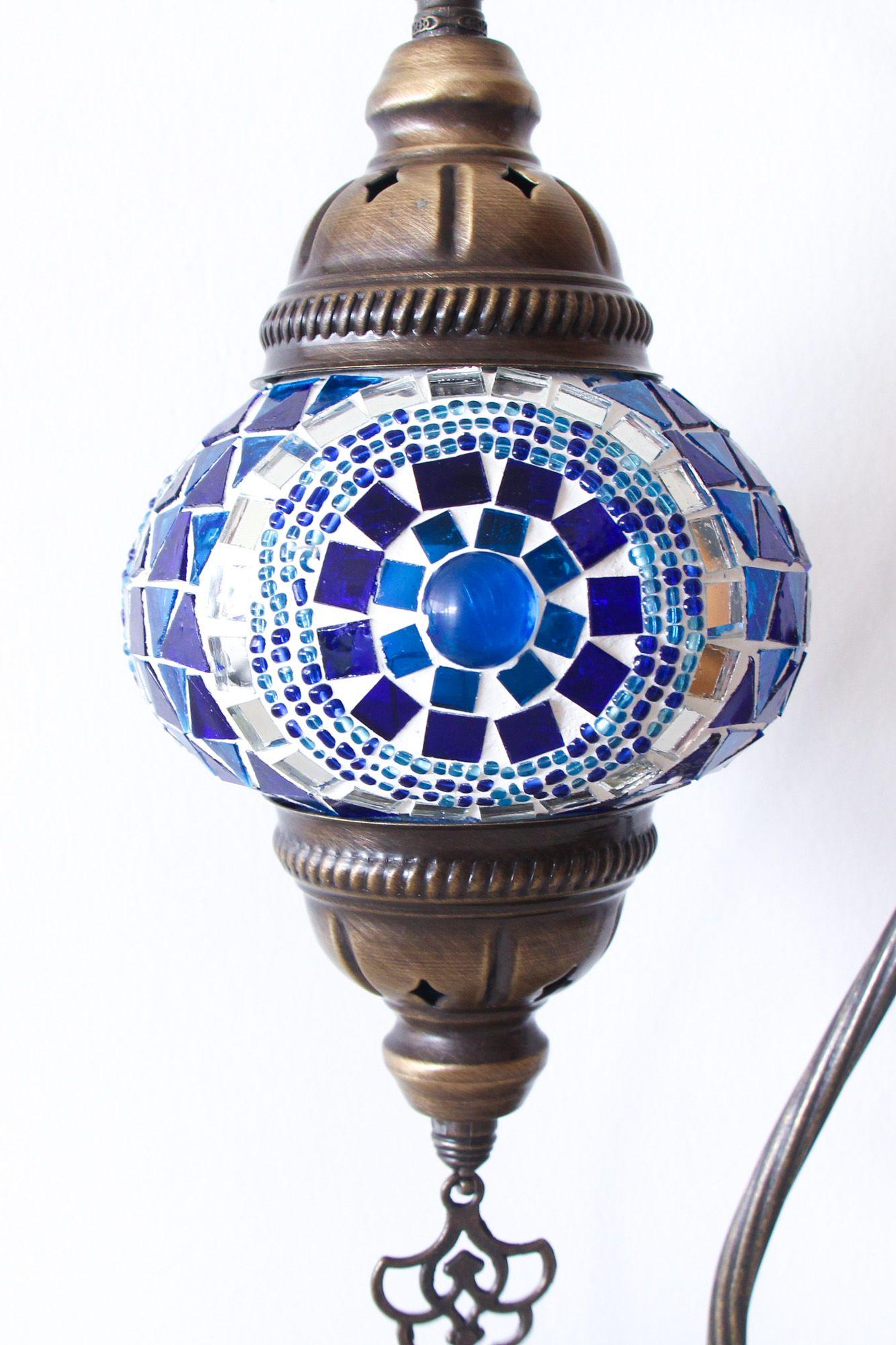 Lámpara turca de pared S azul + ampolleta-2