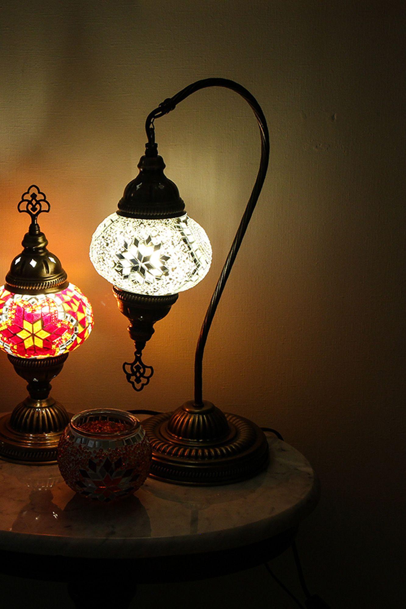 Lámpara turca cisne S Hajima blanca-2