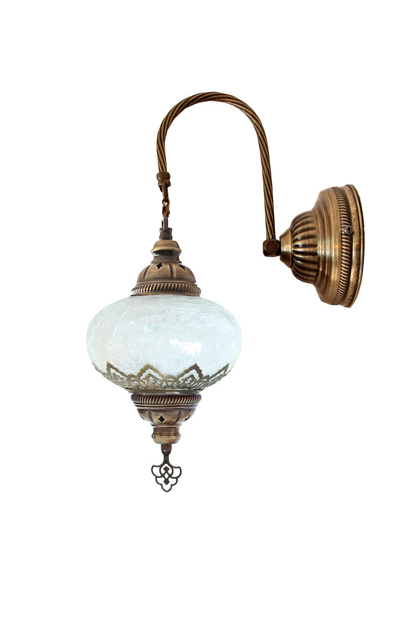 Lámpara turca de pared M Izmir blanca + ampolleta-1