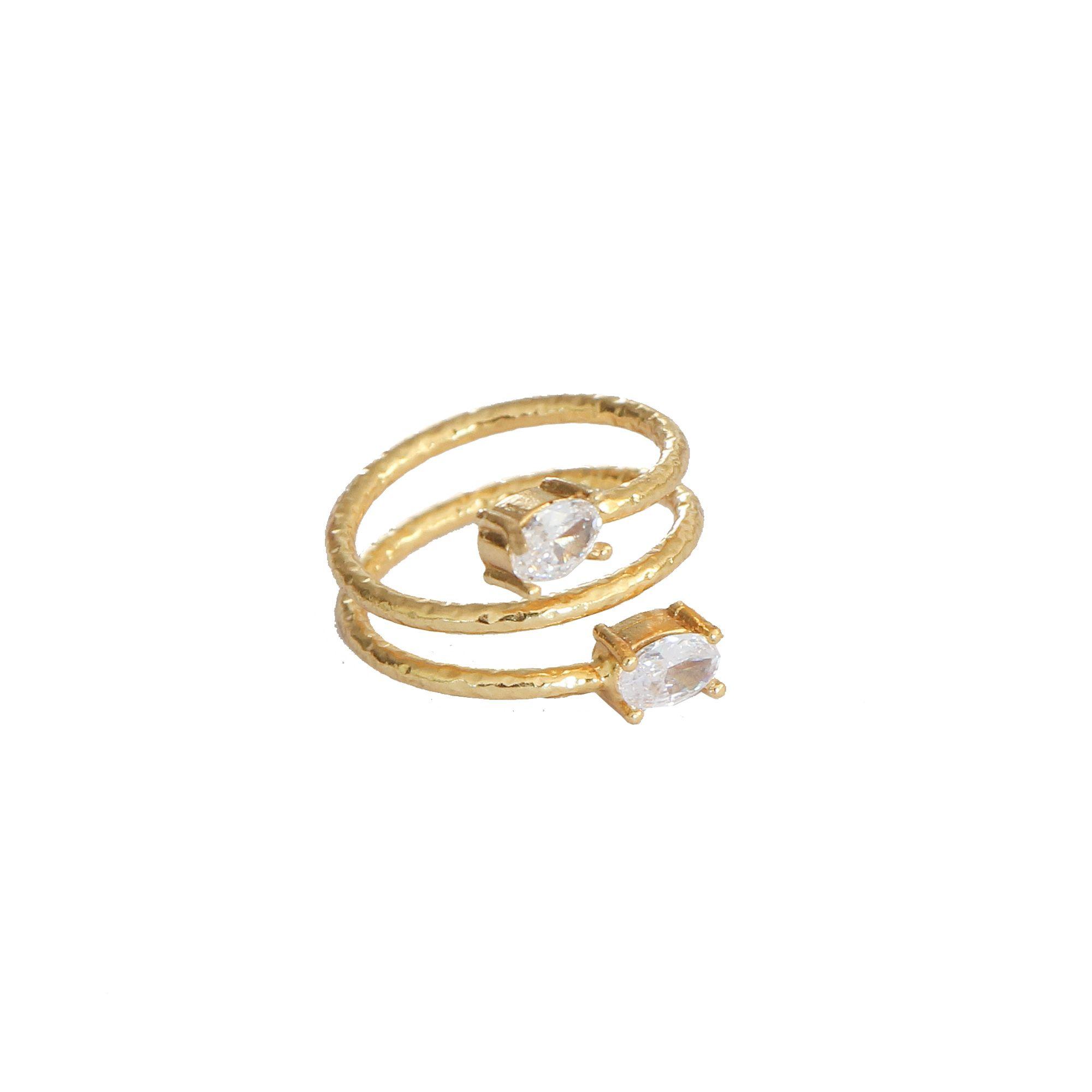 Anillo ajustable Fadia doble cristal-0