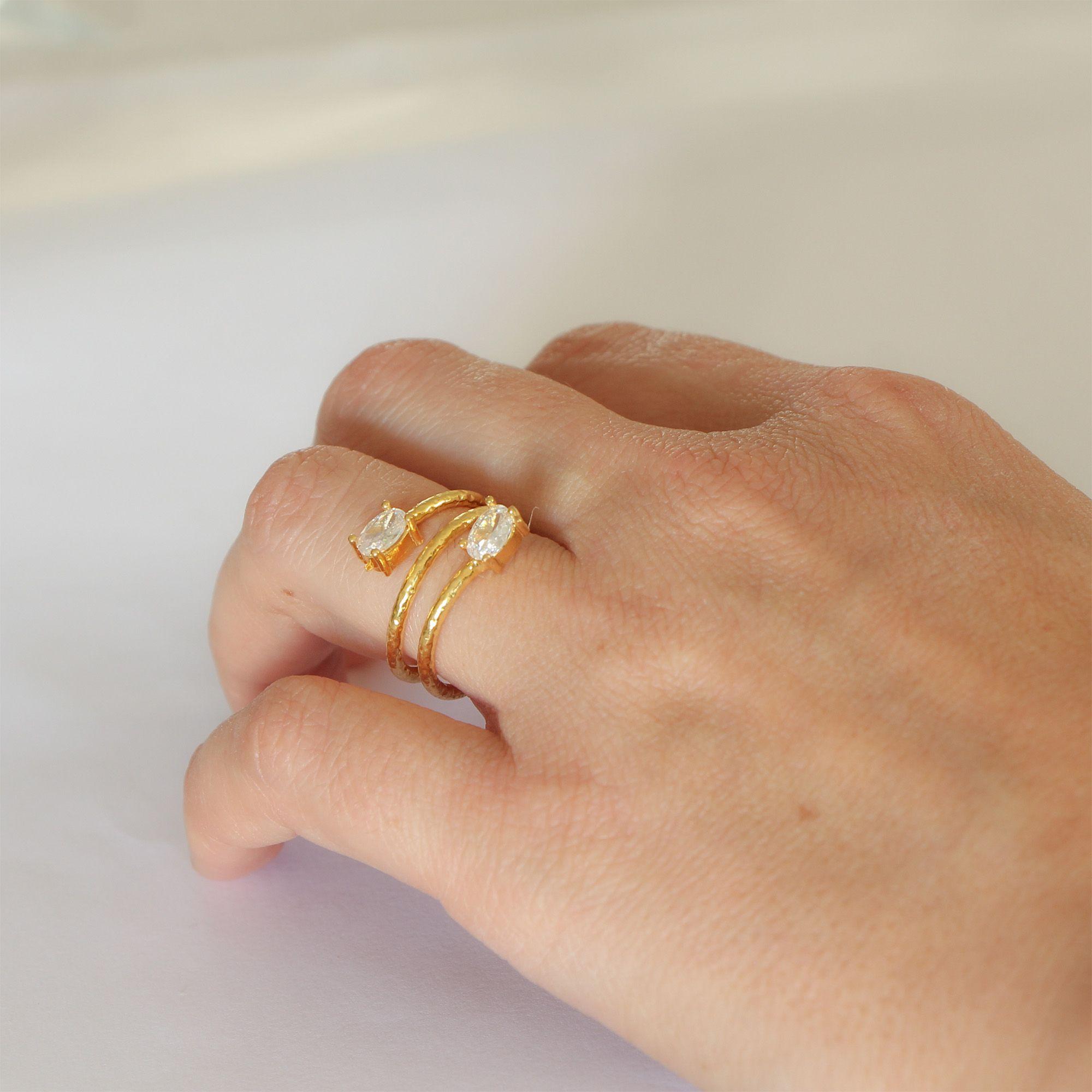 Anillo ajustable Fadia doble cristal-1