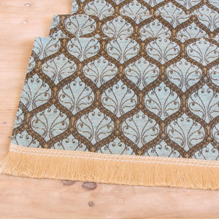 Camino de mesa 2 m filigrana celeste-0