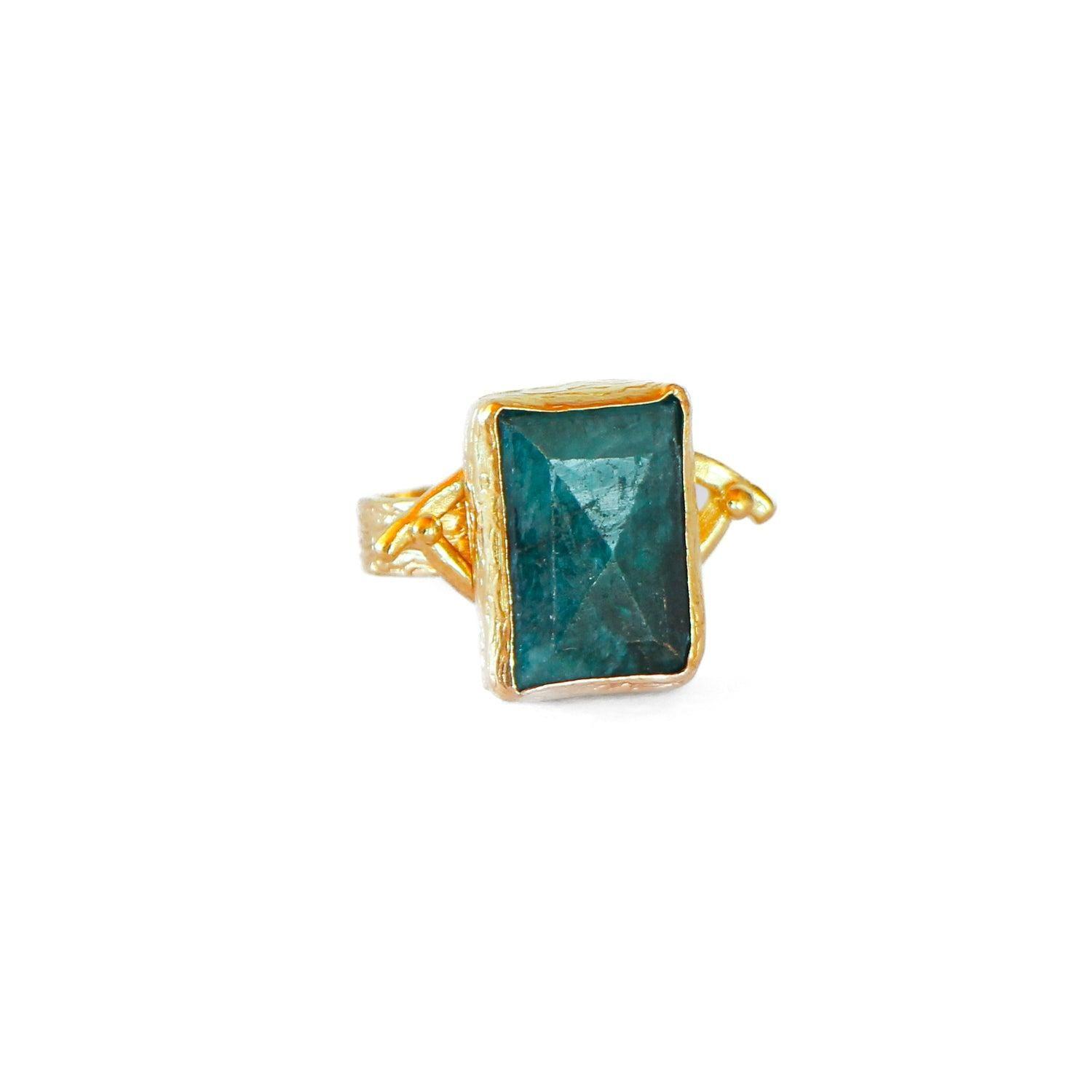 Anillo ajustable Troya Verde-0