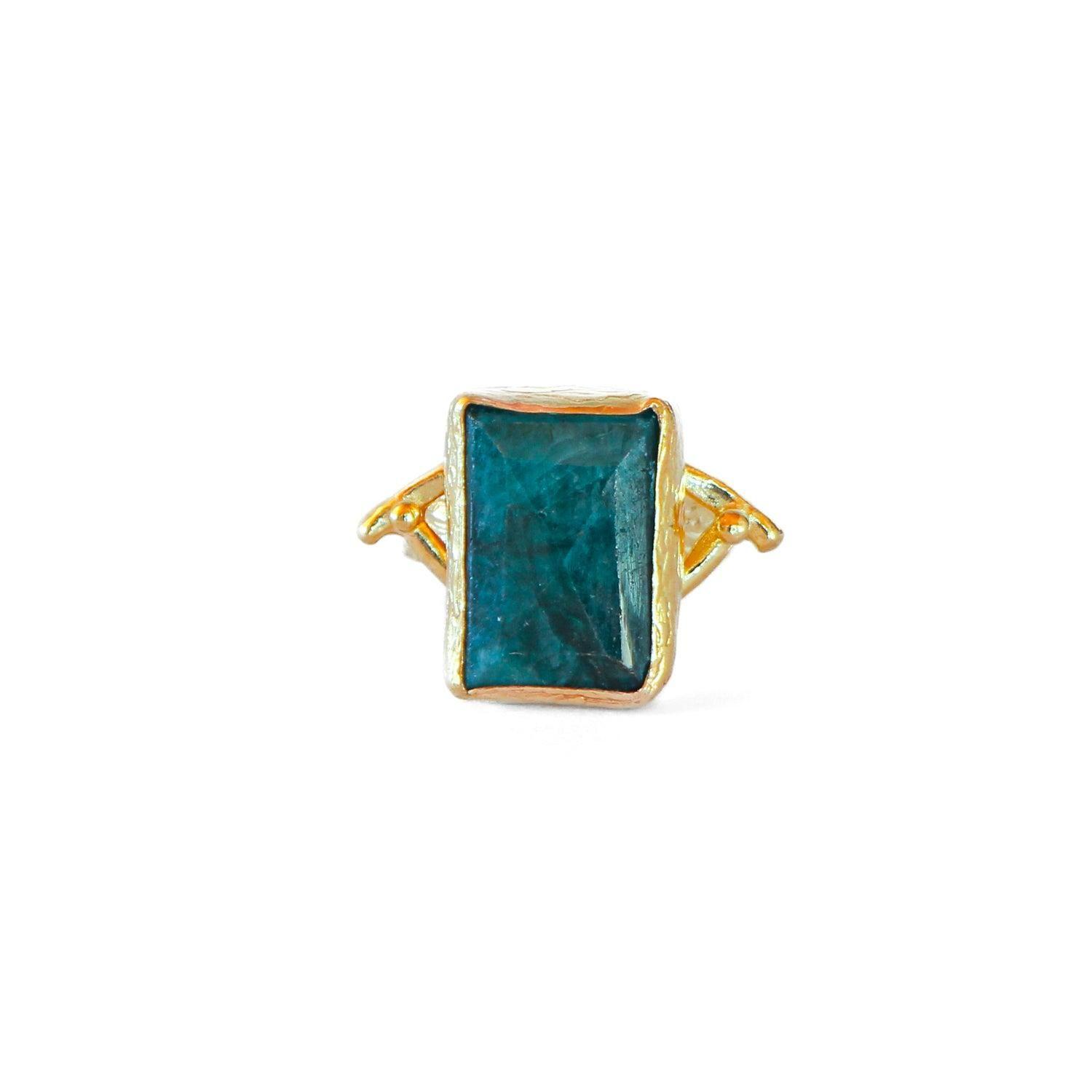 Anillo ajustable Troya Verde-2
