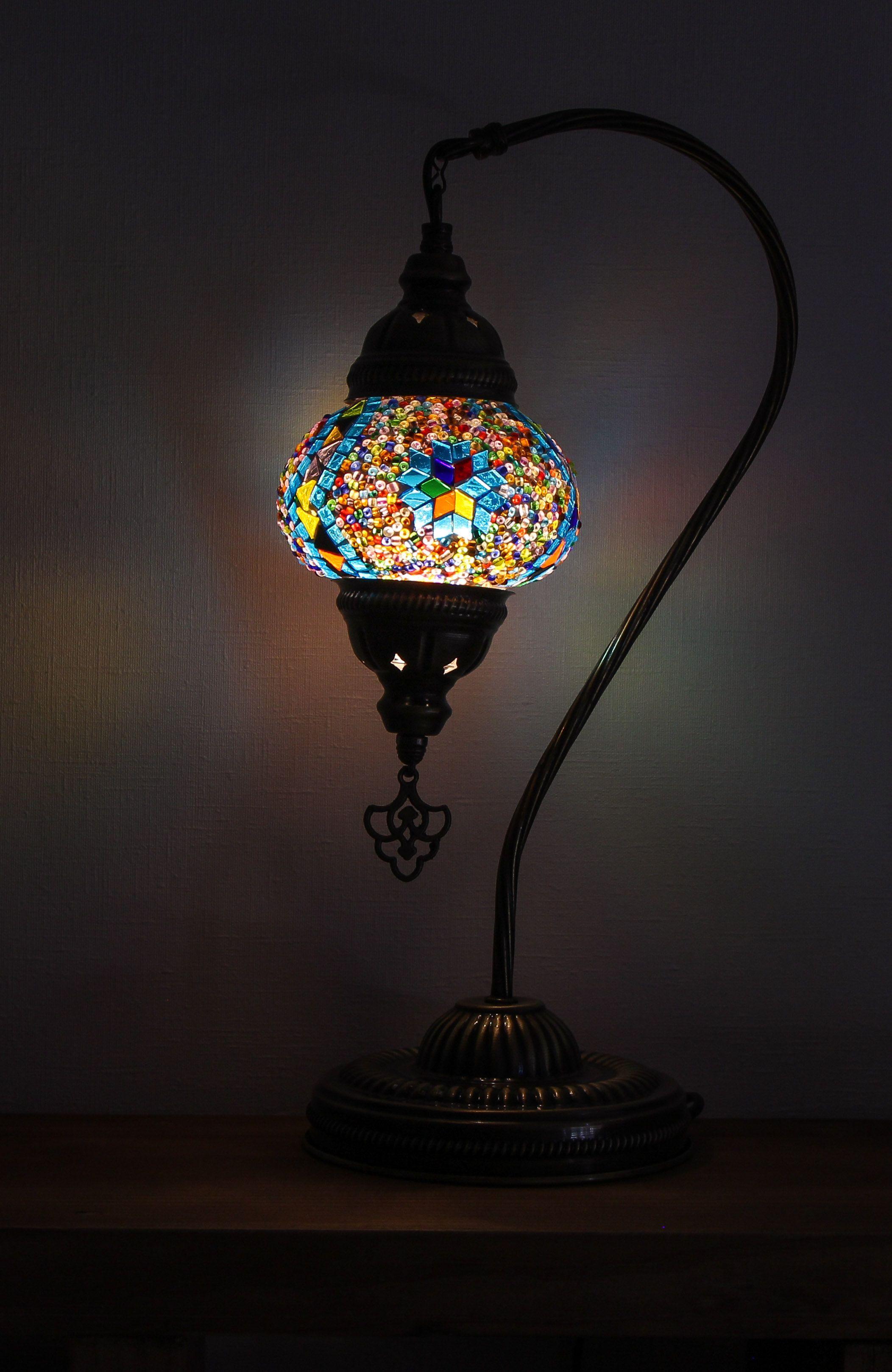 Lámpara turca cisne S Evren Turquesa-2