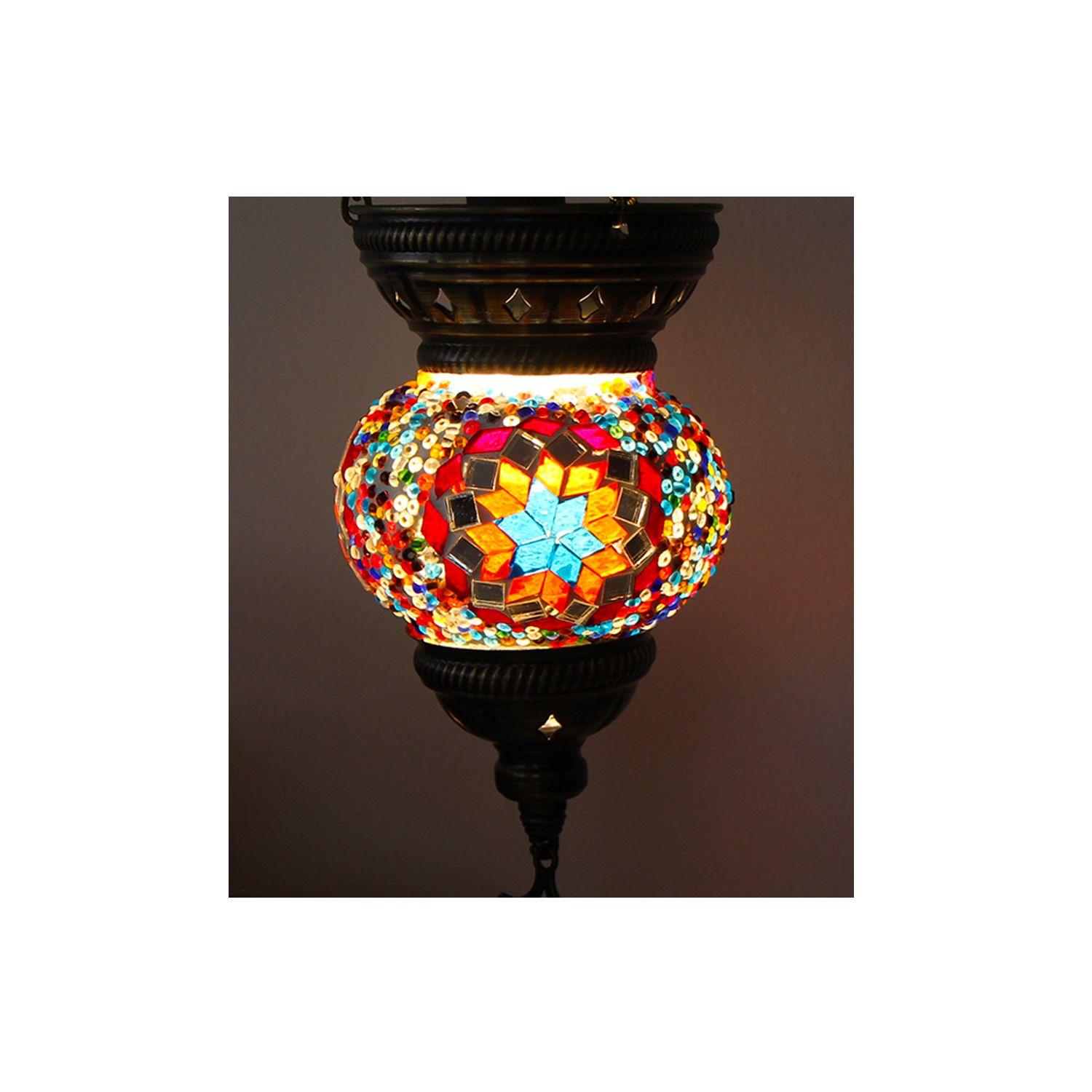 Lámpara turca colgante tricadena XS Estrella multicolor 1-1
