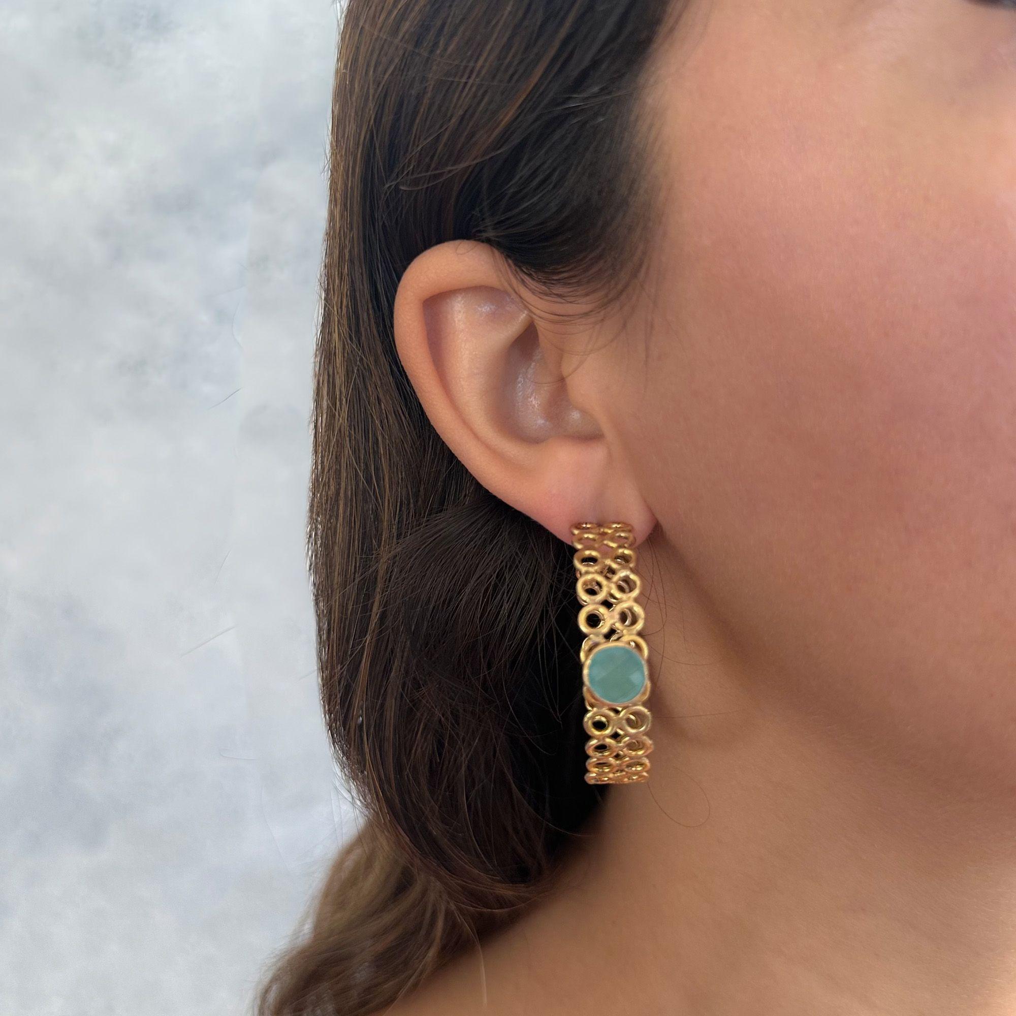 Aros Zenon calcedonia - Hechos artesanalmente en Turquía-1