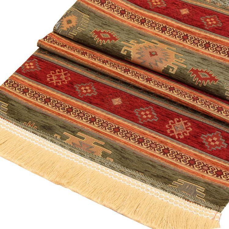 Camino de mesa 2 m kilim rojo y verde-0
