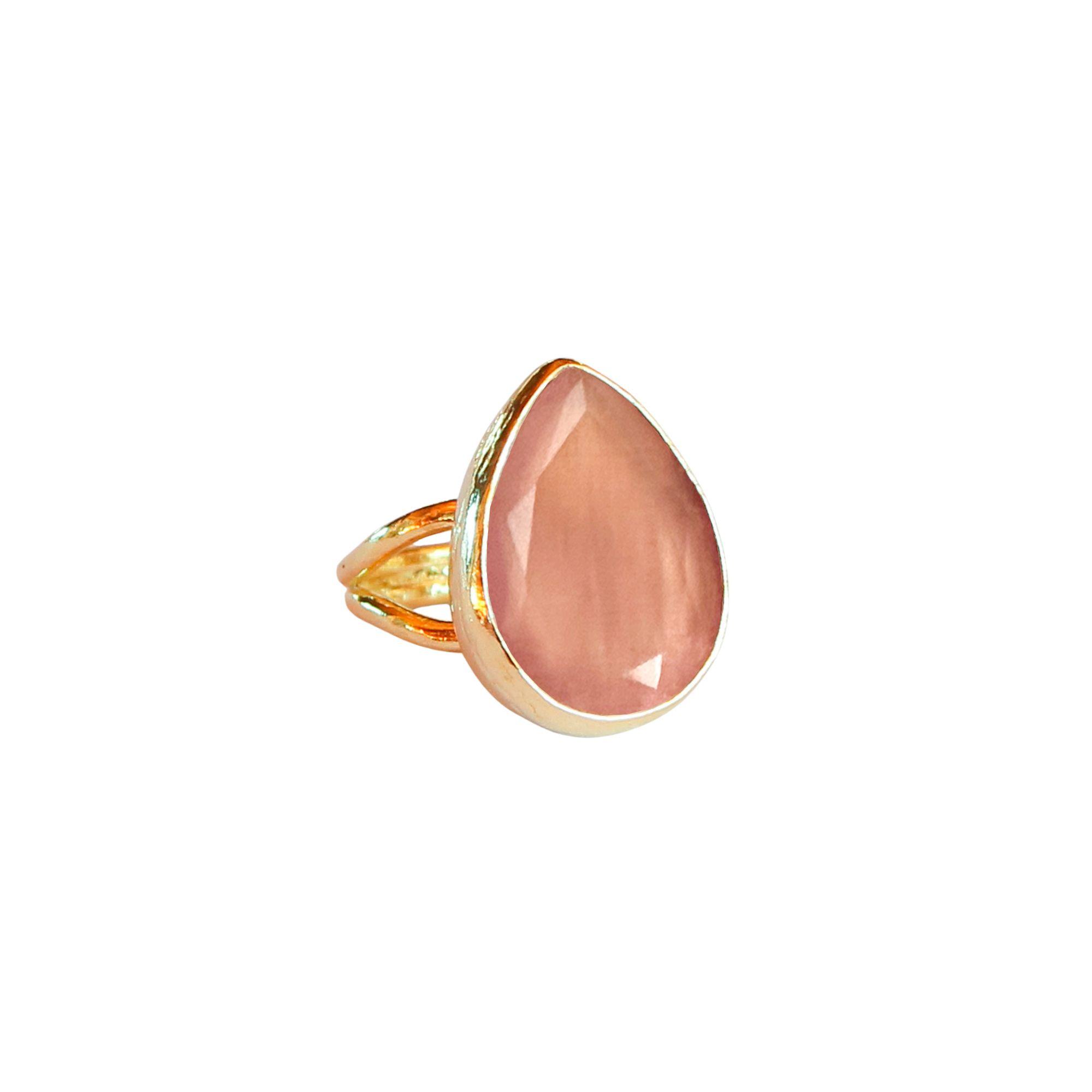 Anillo ajustable Elif Nude - Baño de oro 22 k-0