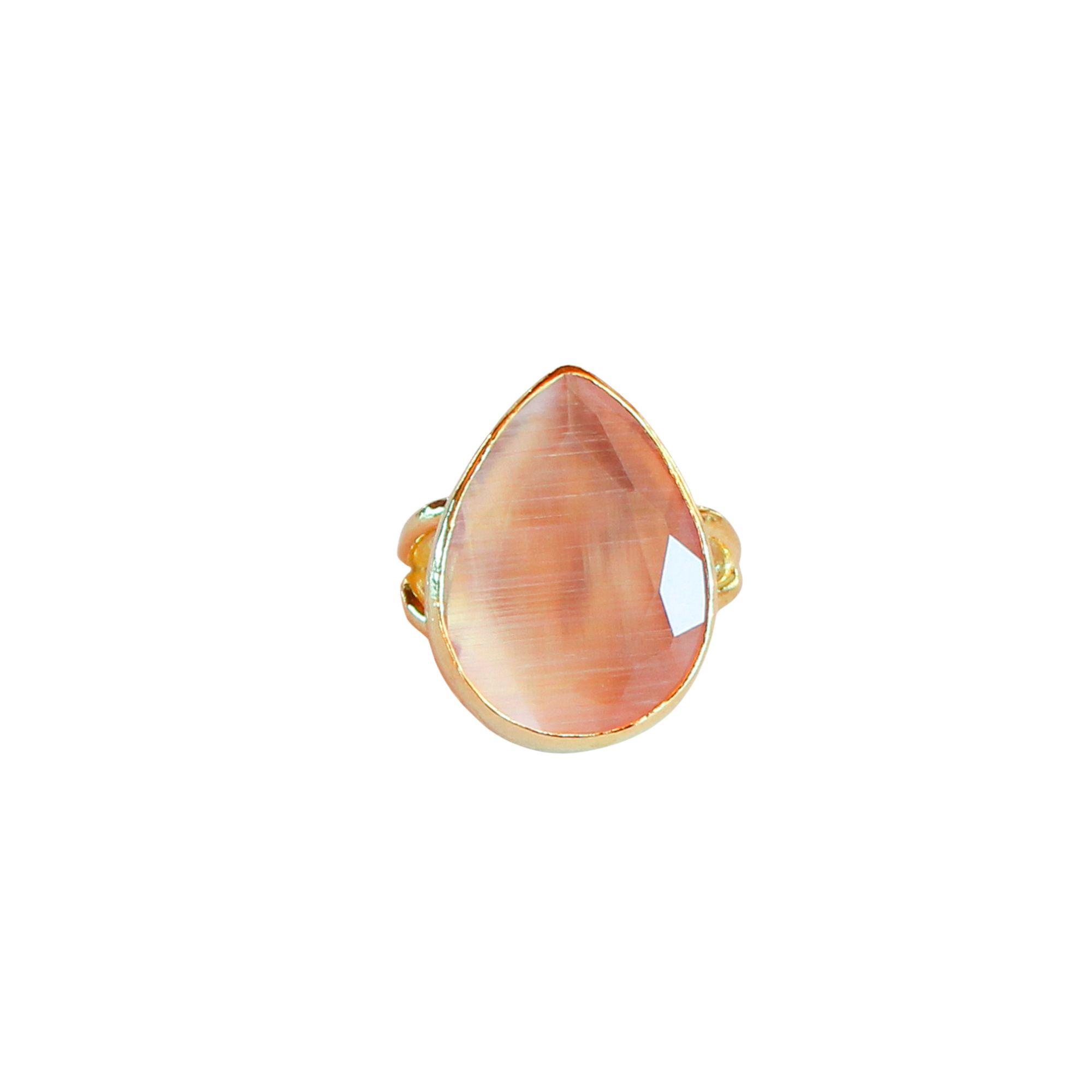 Anillo ajustable Elif Nude - Baño de oro 22 k-1