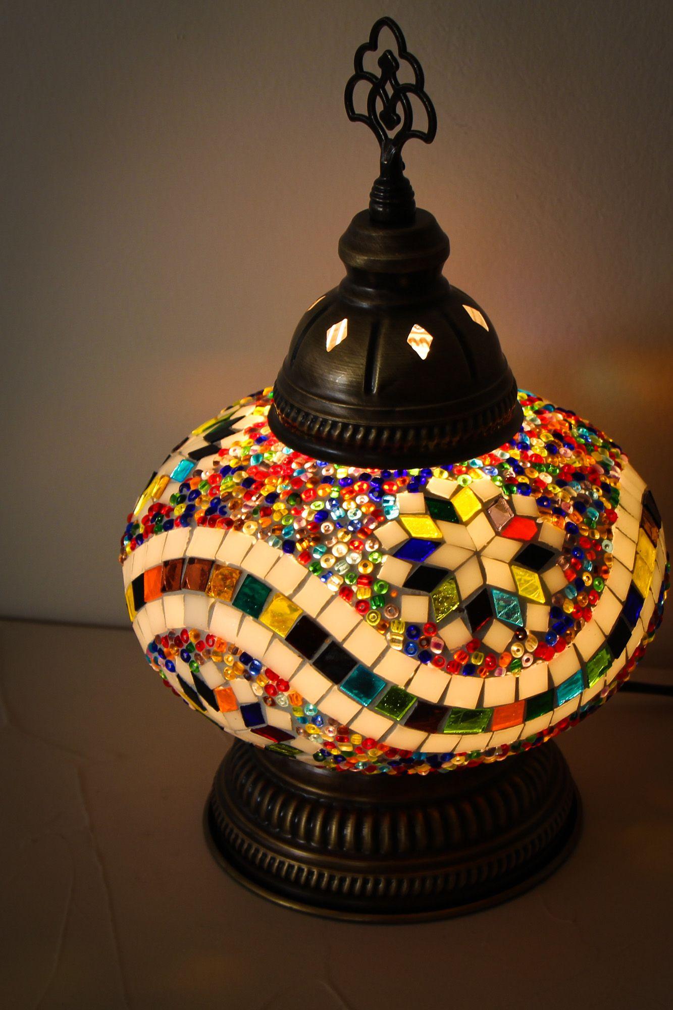 Lámpara turca decorativa baja de mesa M mix + ampolleta-2