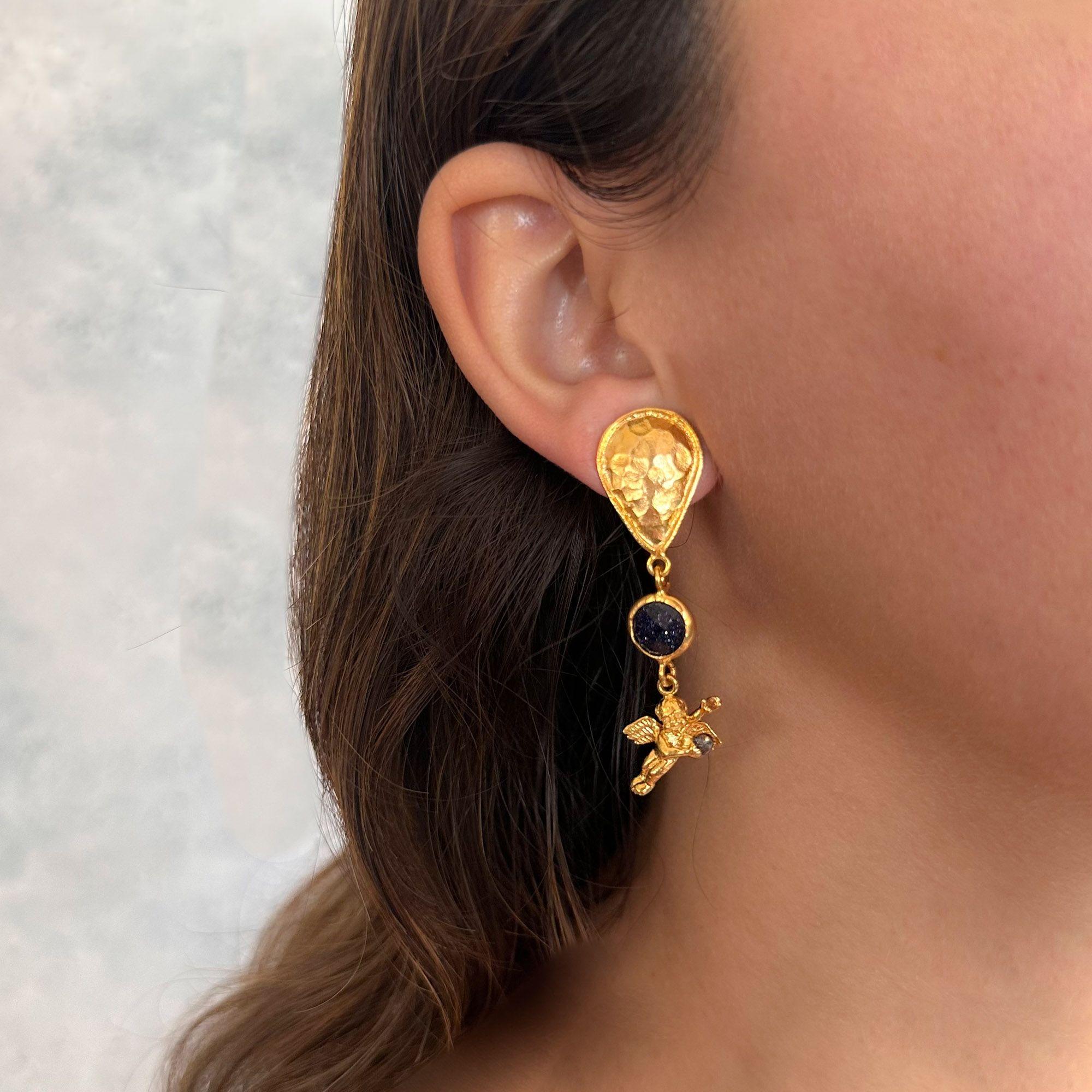 Aros turcos artesanales Malik - Baño de oro 24k-0