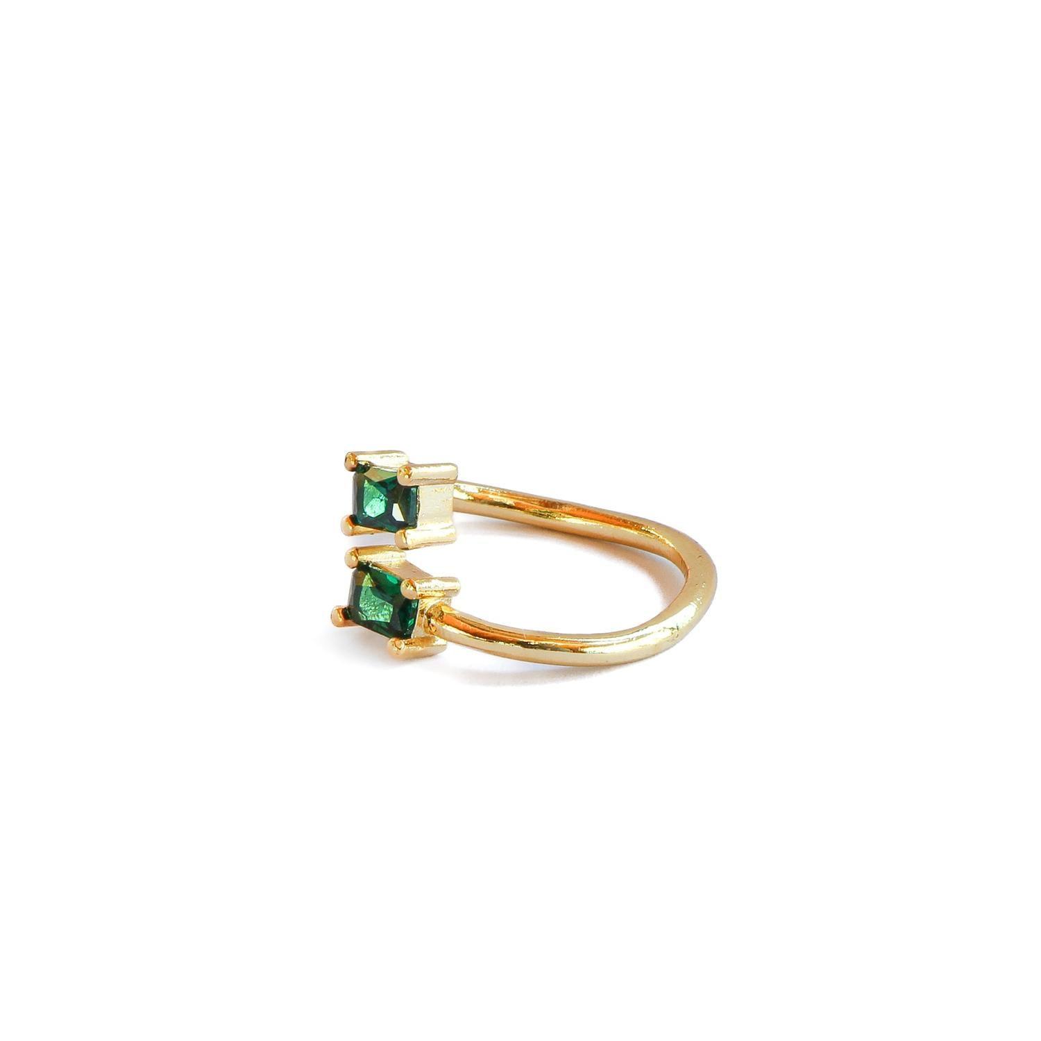 Anillo ajustable Zila verde - Baño de oro 22 k-1