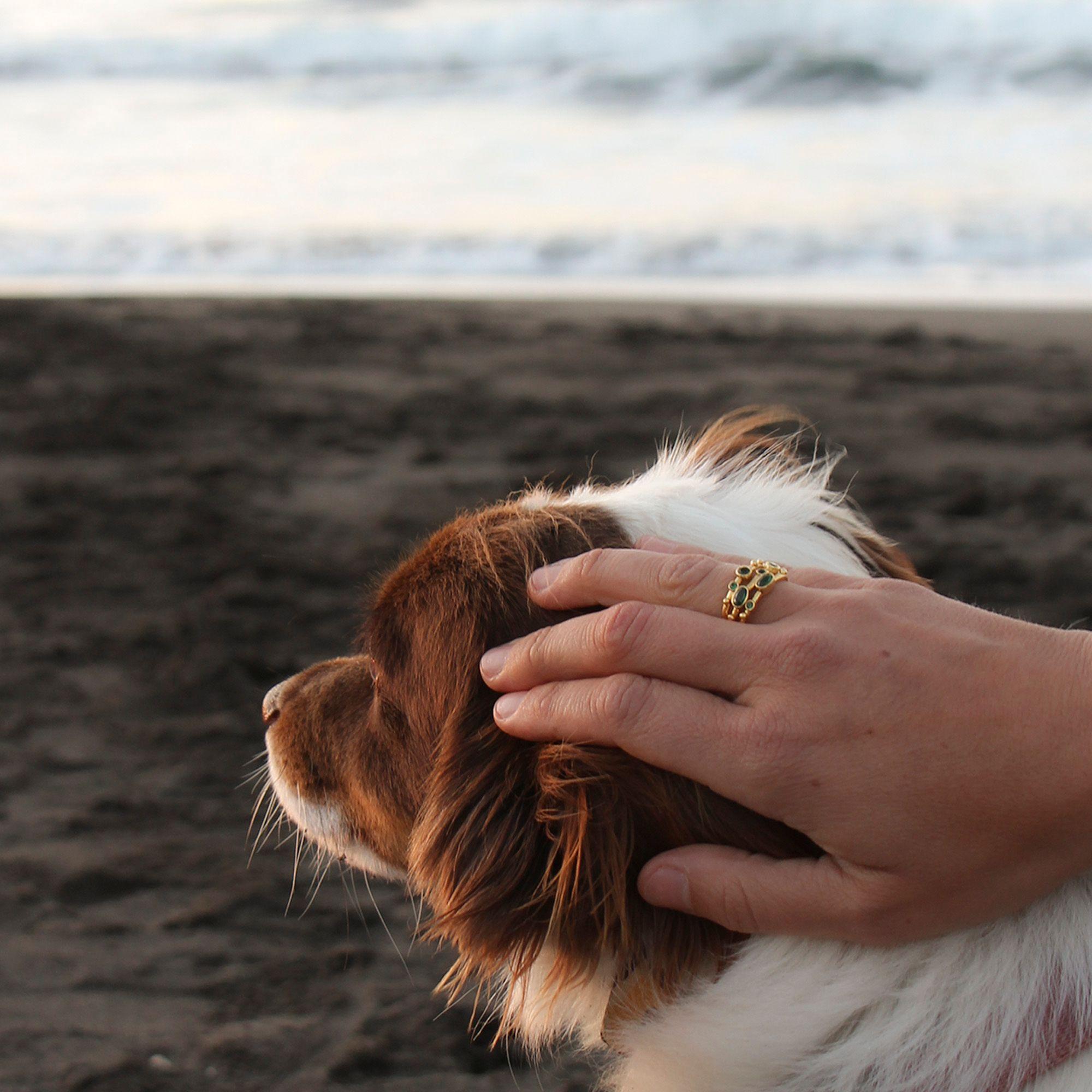 Anillo ajustable Capadocia Verde - Baño de oro 22 k-2