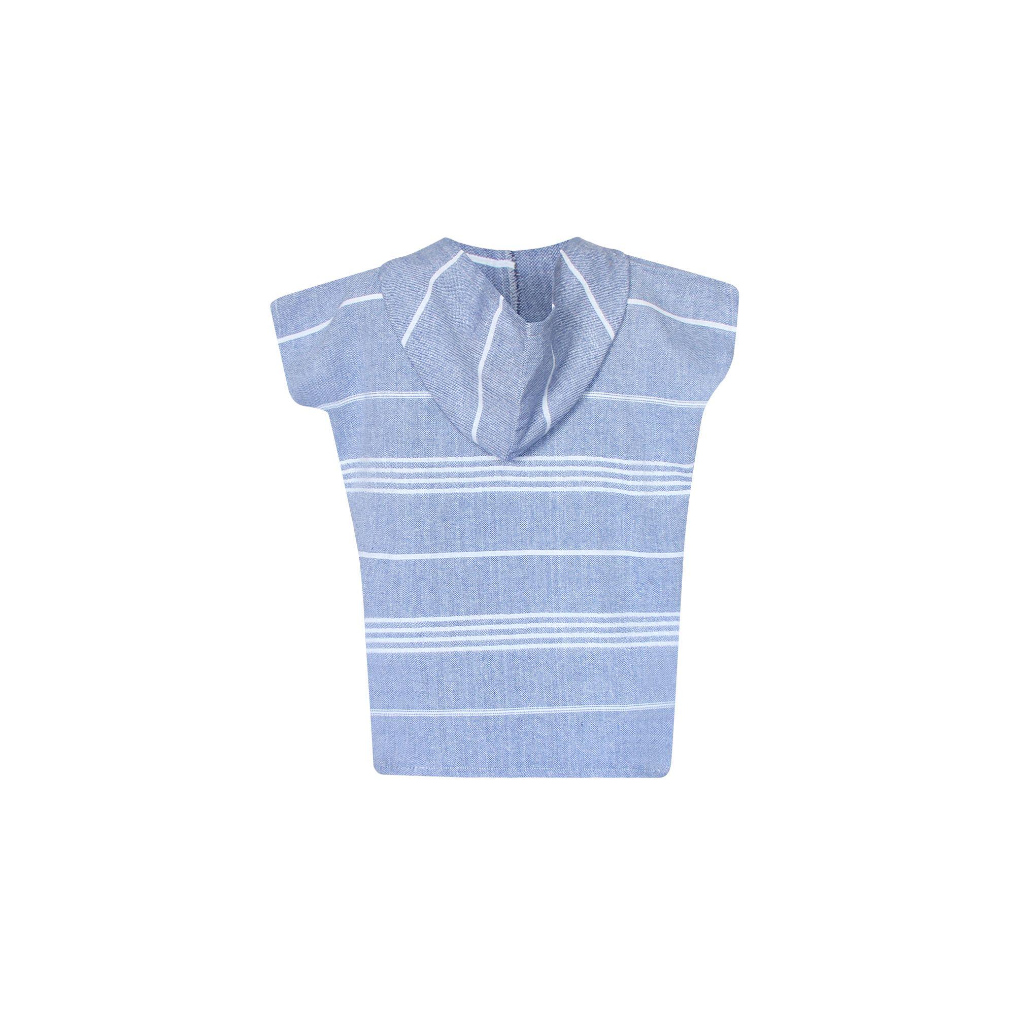 Poncho toalla algodón turco niño Antalya azul marino M-2