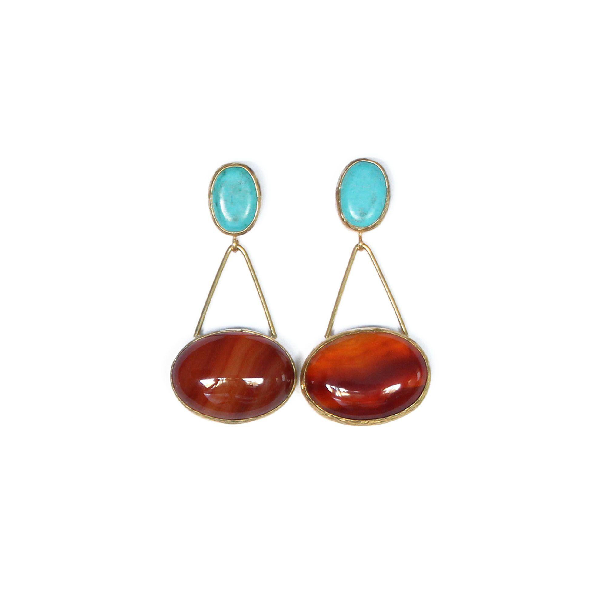 Aros Akshak ámbar y turquesa-0