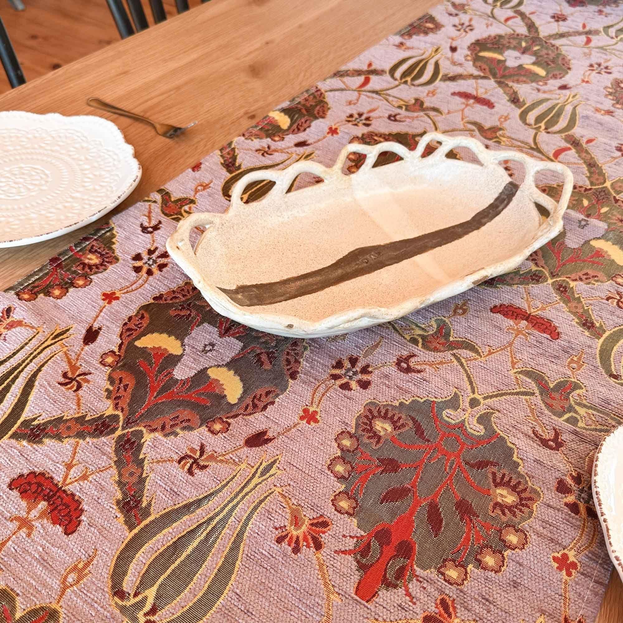 Camino de Mesa Turco Jardín lavanda – Mantel 1,40 m Boho-2