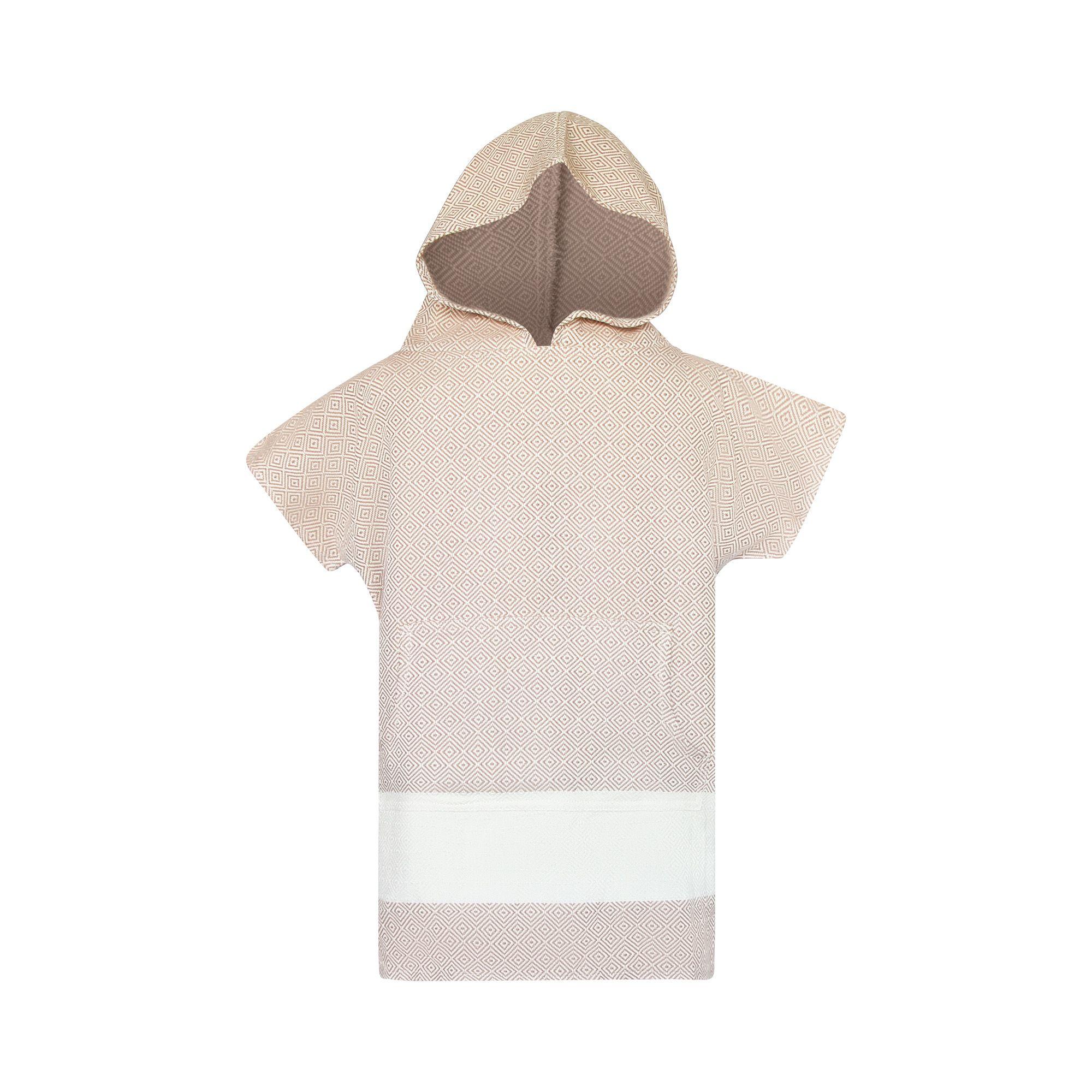 Poncho toalla algodón turco niño Mármara camel M-0
