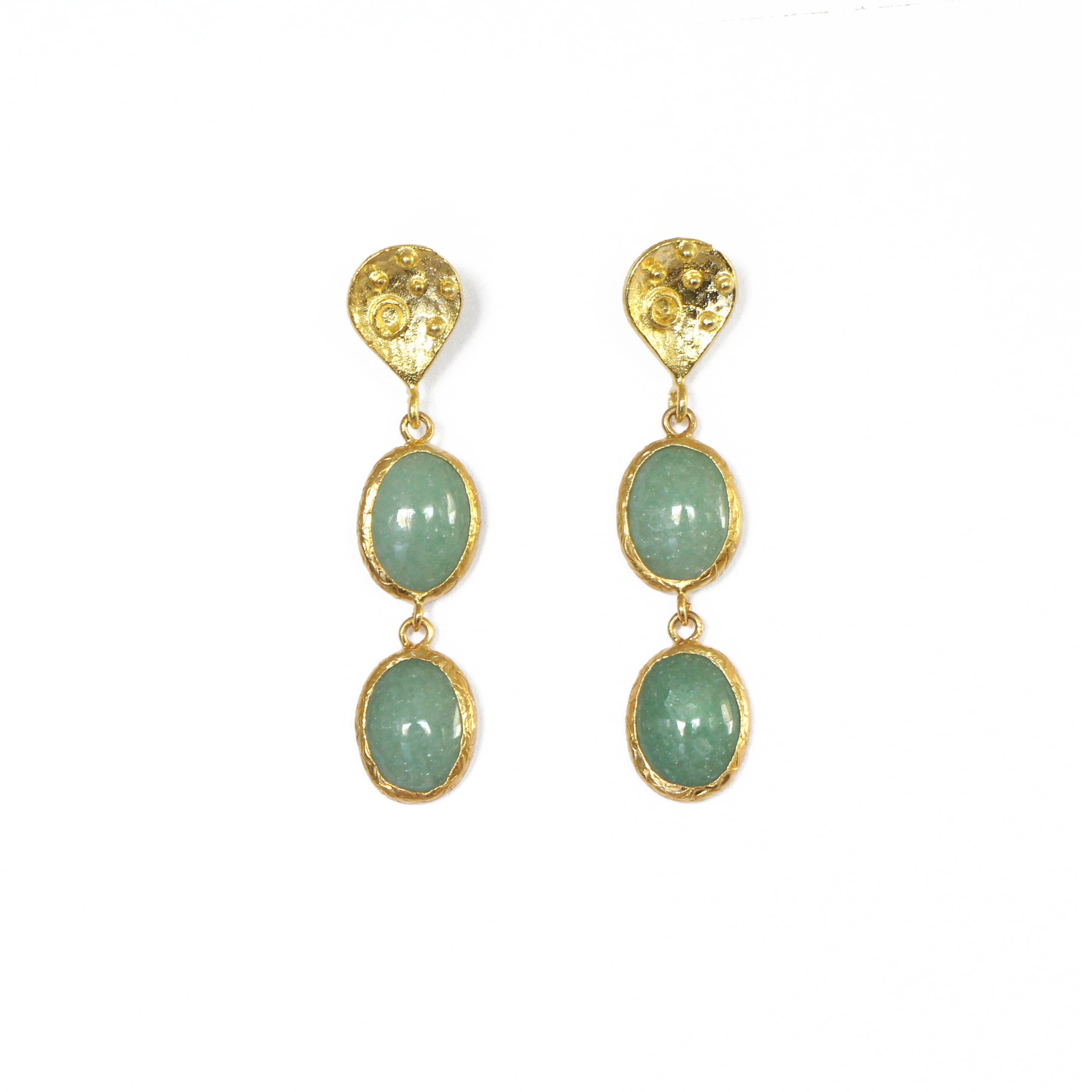 Set de anillo, aros, pulsera y dije Aventurina-1