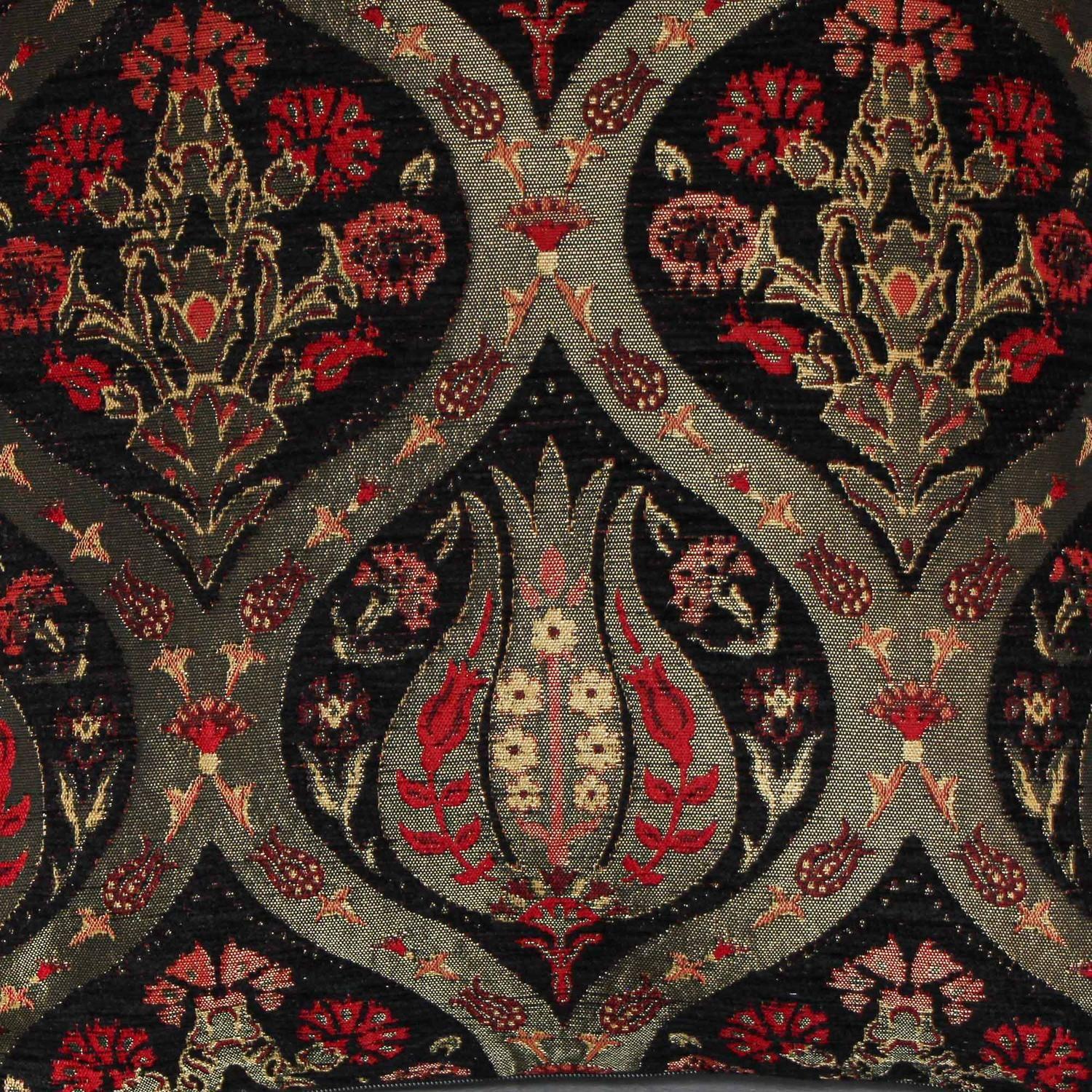 Cojín turco 44x44 Tulipanes Negro-2
