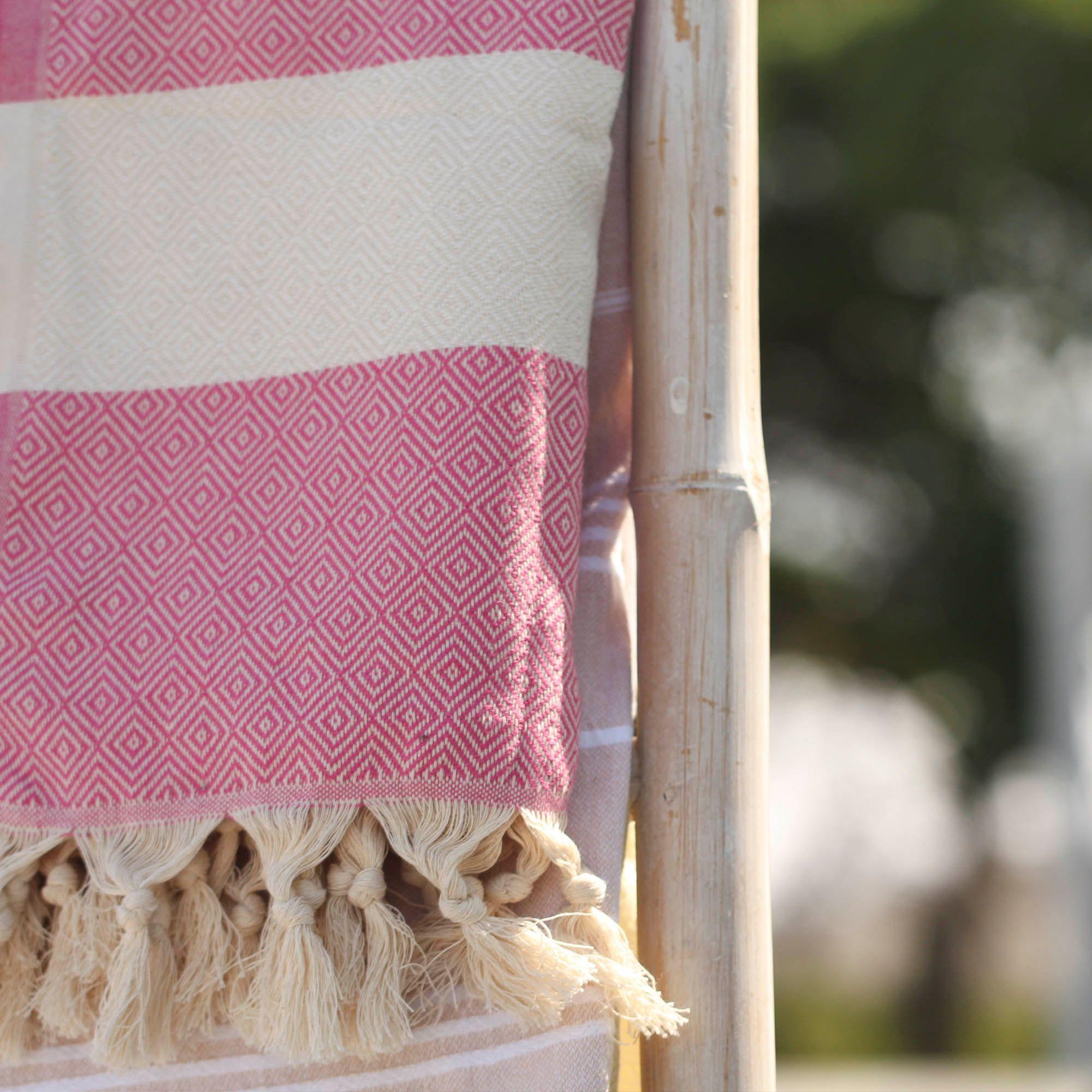 Toalla Turca de Algodón Mármara Fucsia 1 x 1,75 m-2