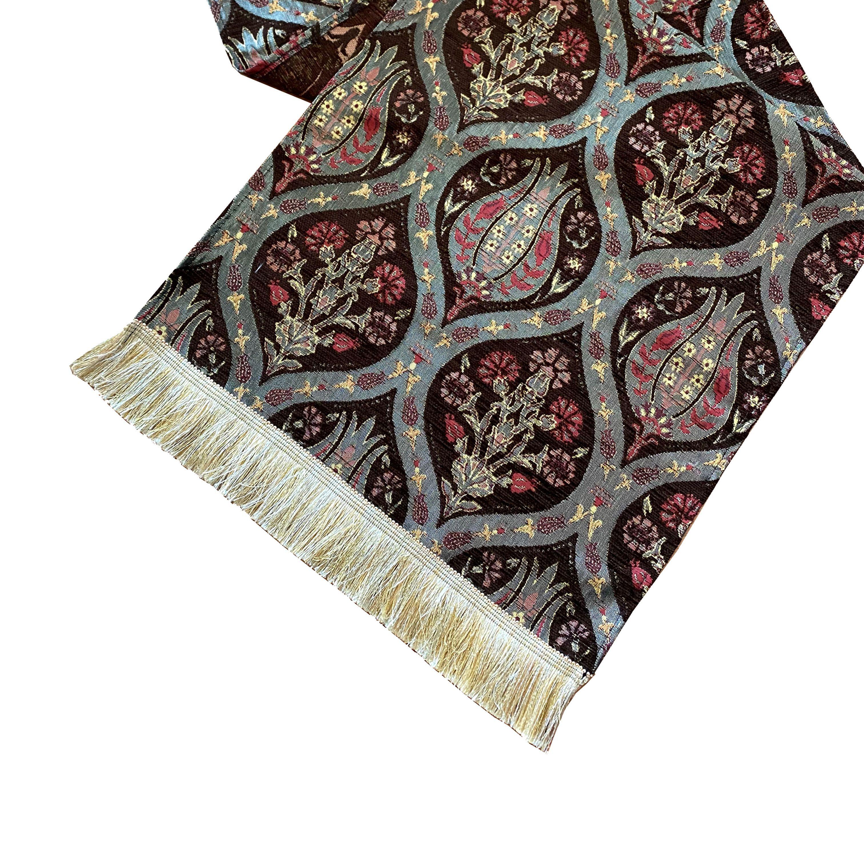 Camino de mesa 2 m tulipanes café oscuro-0