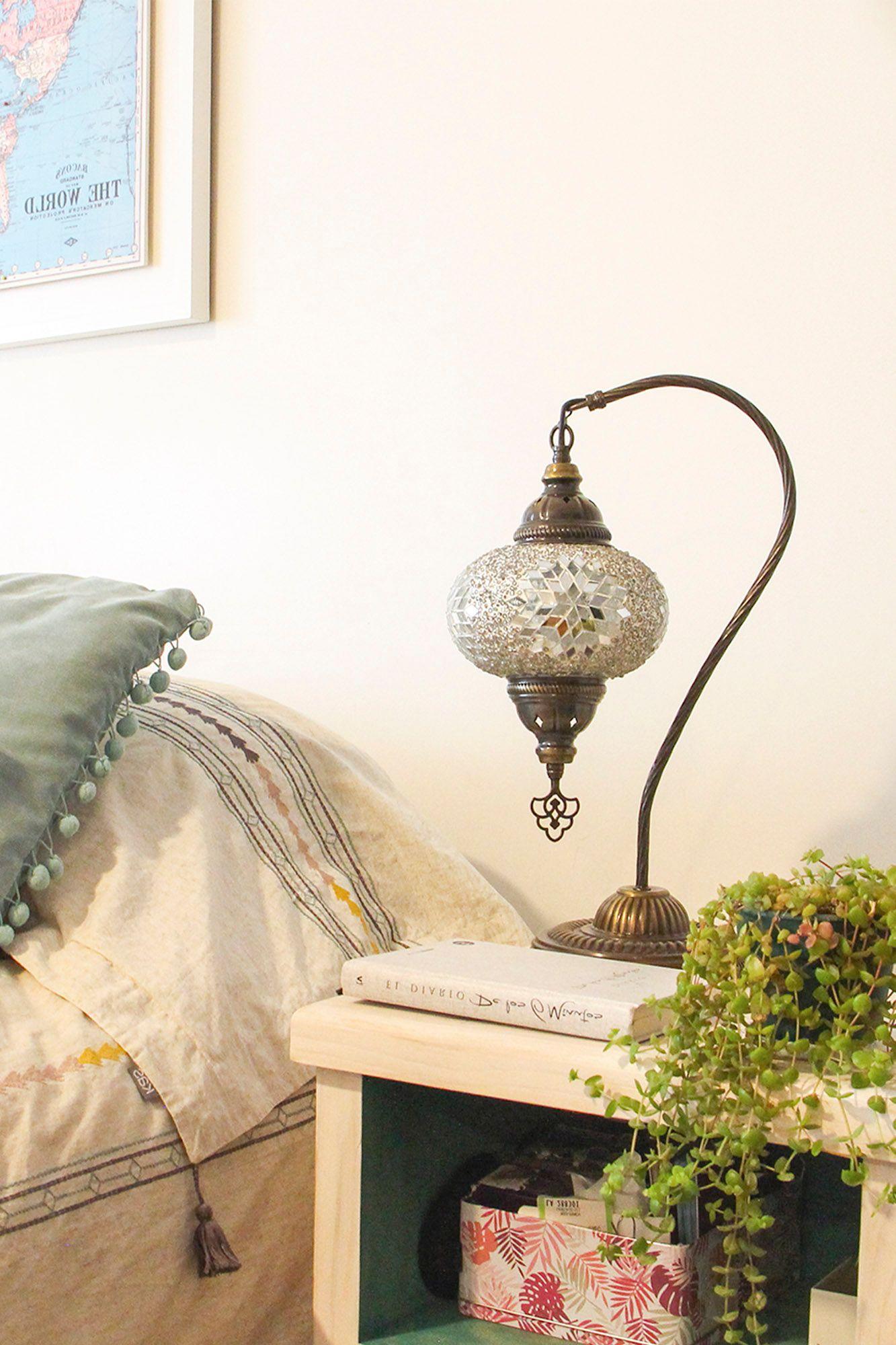 Lámpara turca cisne M Hajima Blanca-2