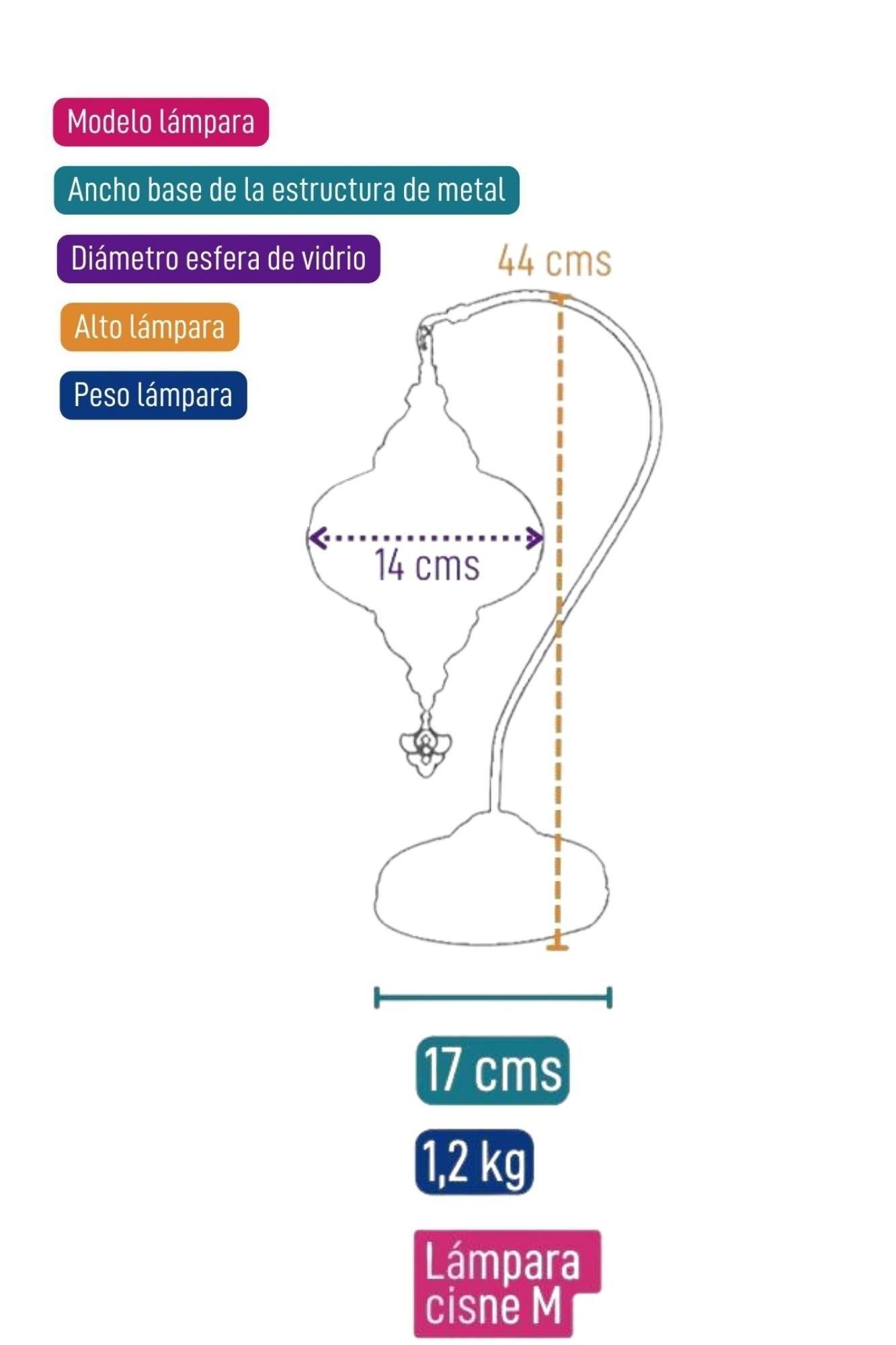 Lámpara turca cisne M Hajima Blanca-4