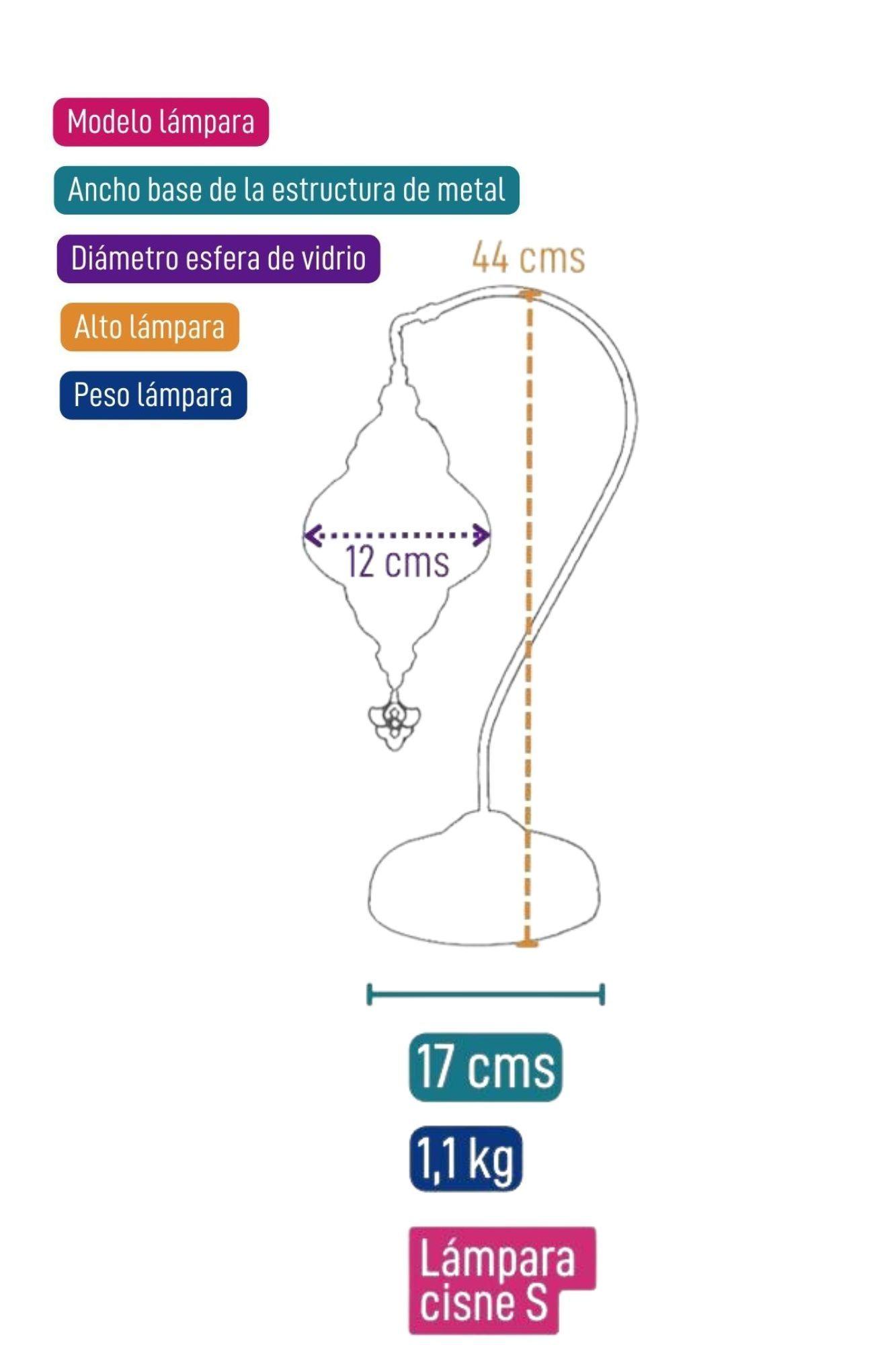 Lámpara turca cisne S Eskenar roja-5