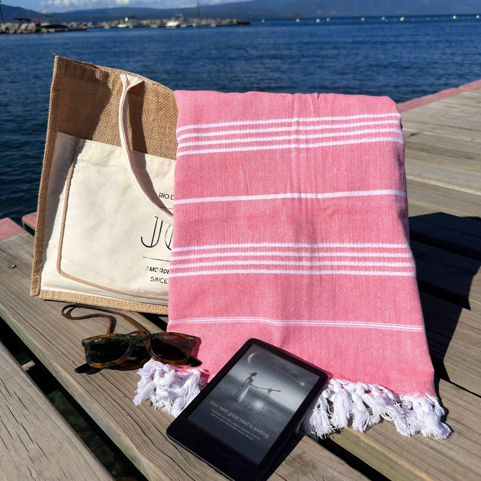 Toalla Turca de Algodón Antalya Roja 90 x 170 cms-2