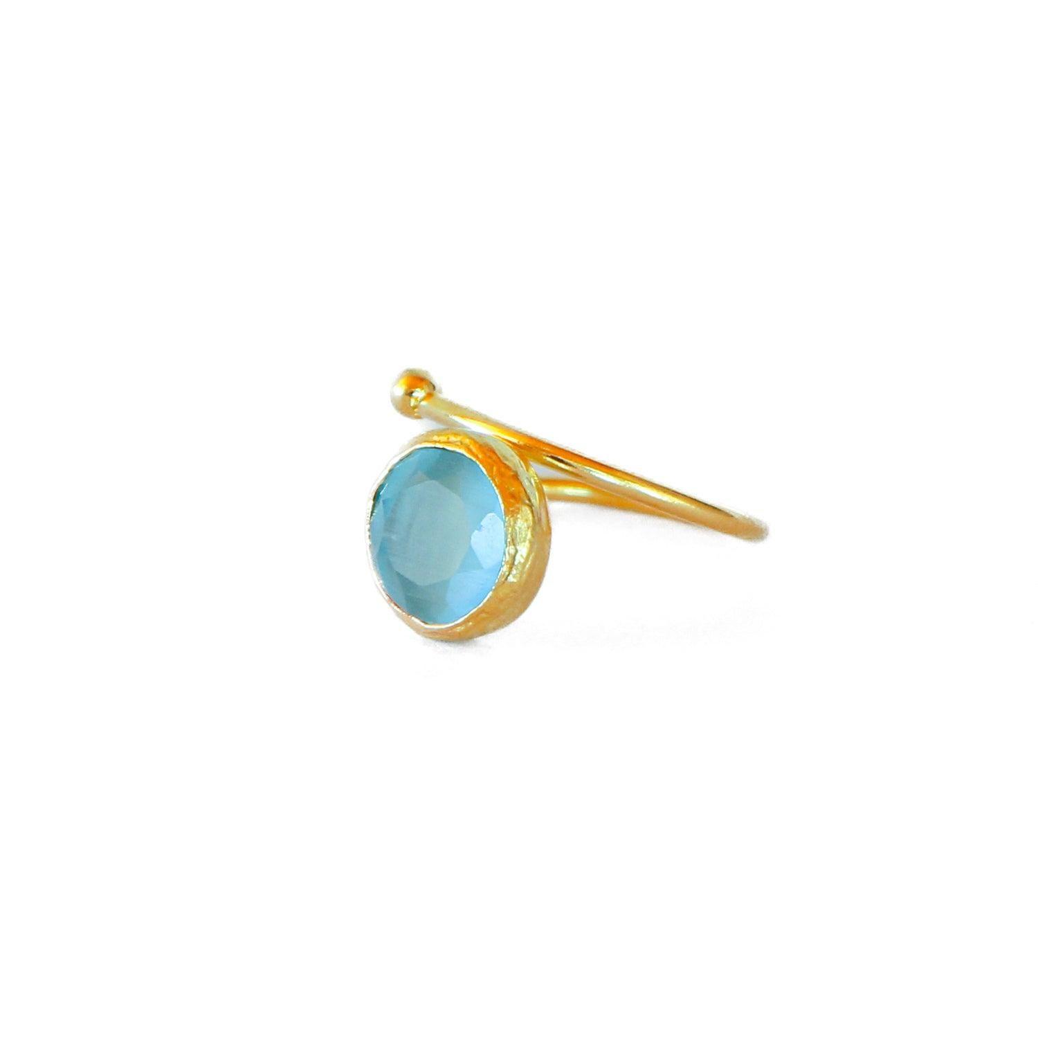 Anillo ajustable Rocío Celeste-1