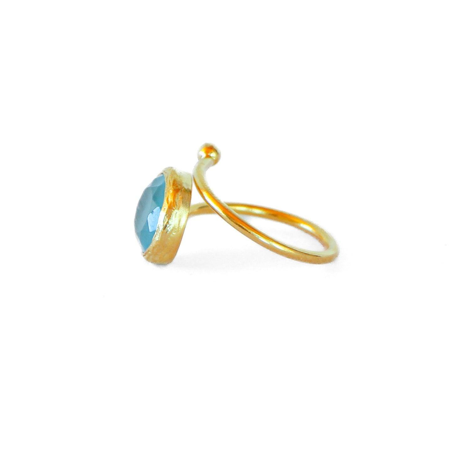 Anillo ajustable Rocío Celeste-2