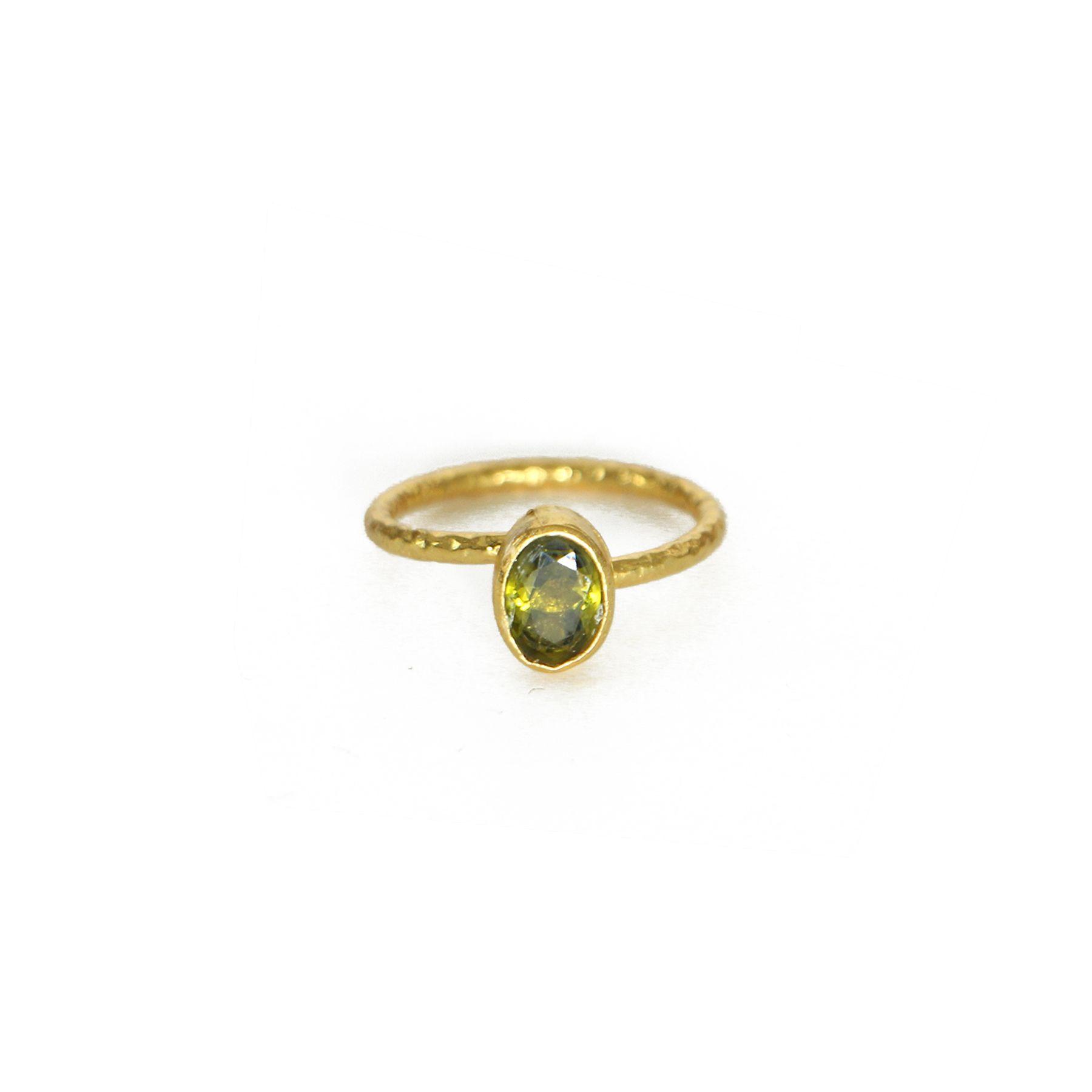 Anillo ajustable Fadia verde oliva-1