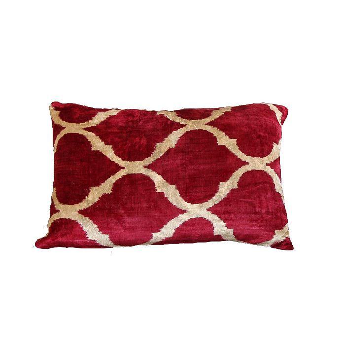 Cojín de terciopelo de seda 60x40 cms Mehmed burdeo-0