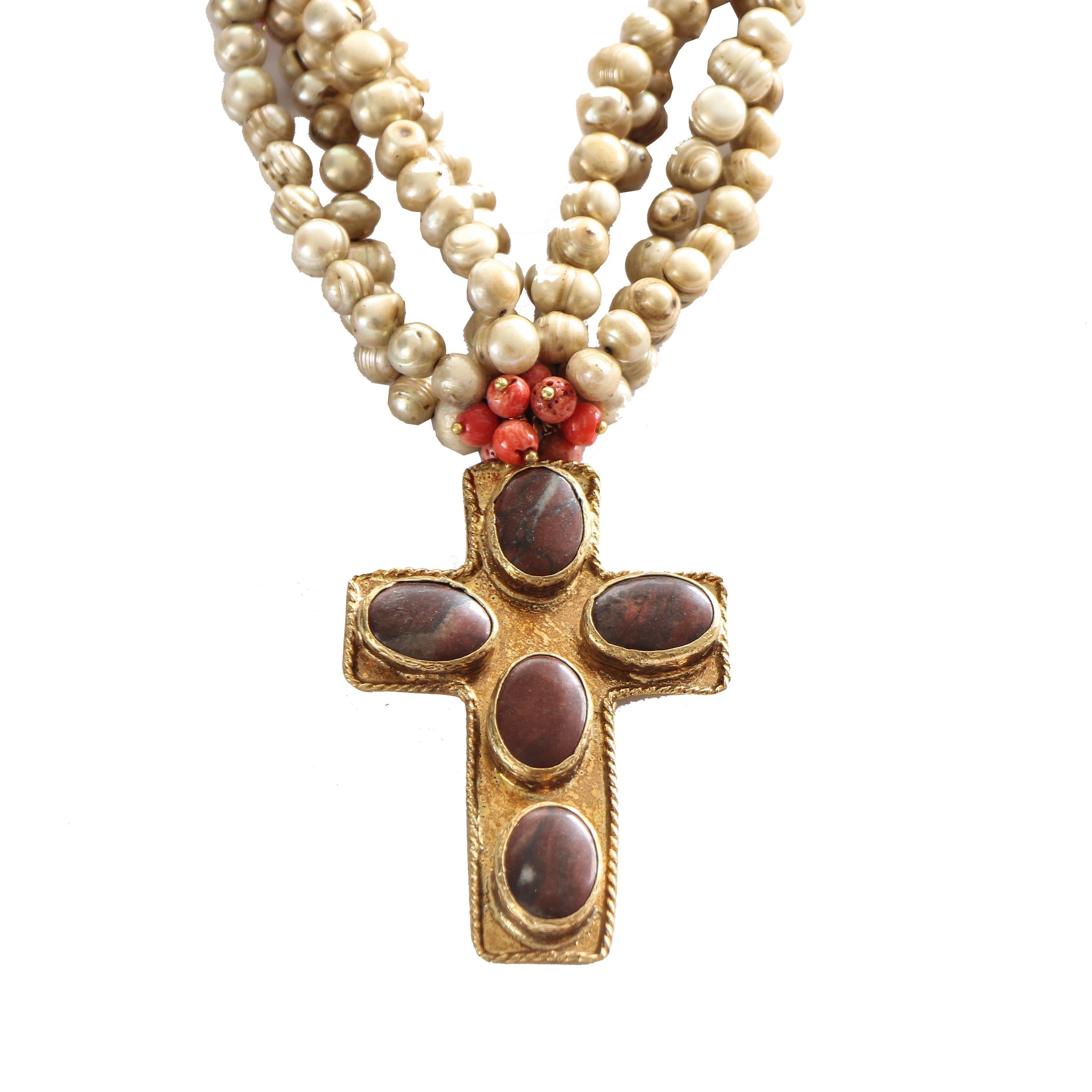 Collar Capras étnico café-1