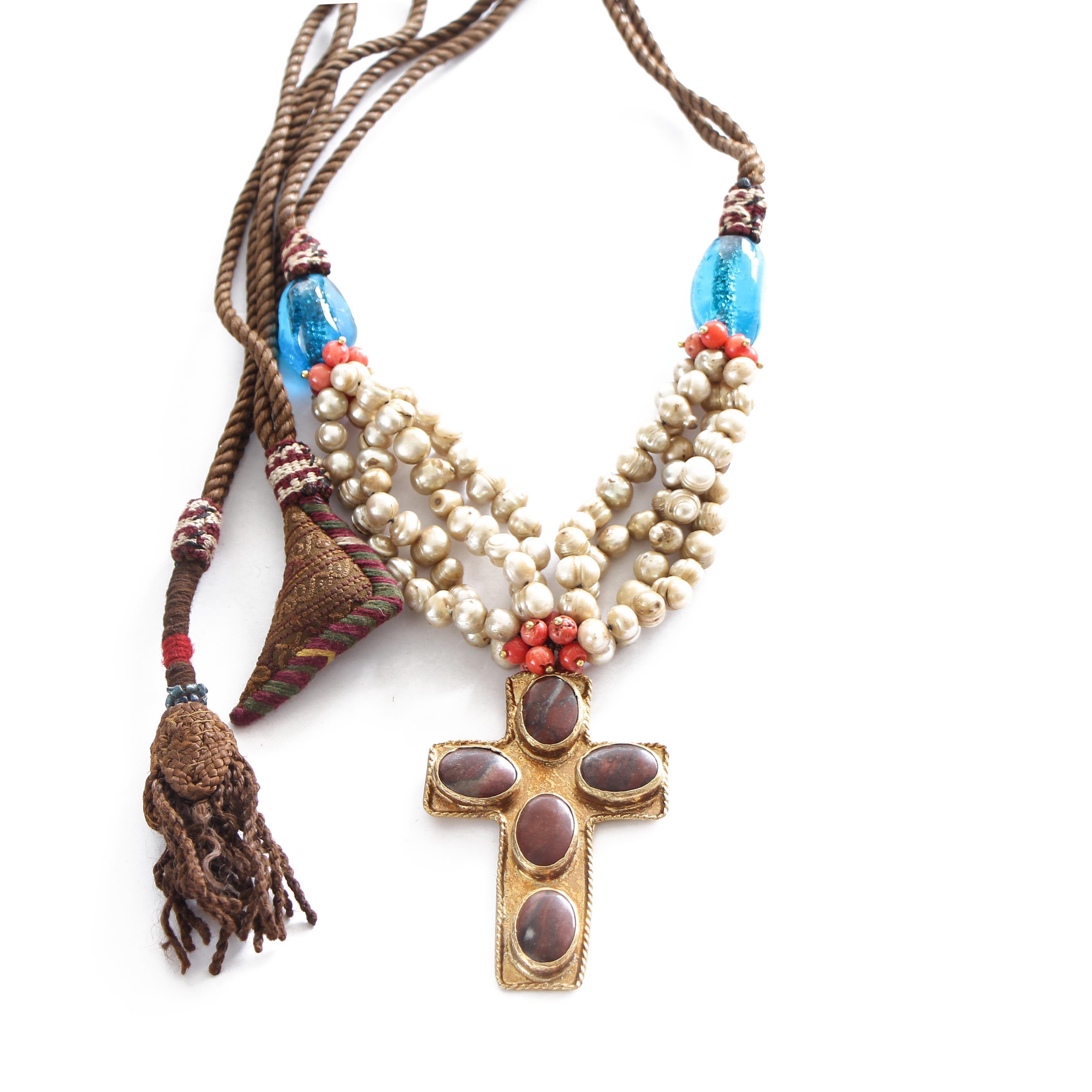 Collar Capras étnico café-0