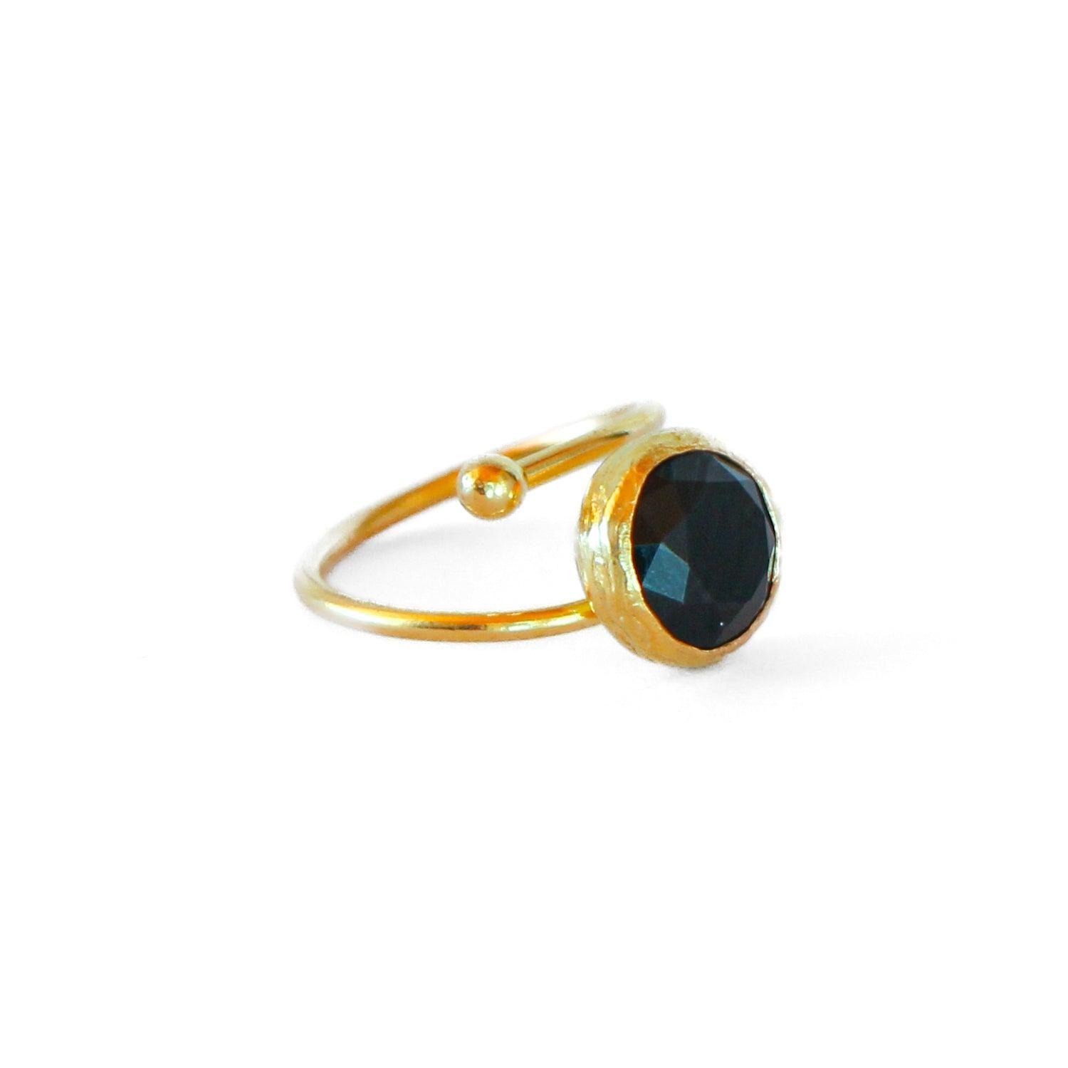 Anillo ajustable Rocío Negro-2