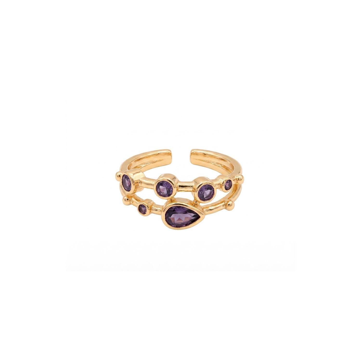 Anillo ajustable Capadocia N°2 lila - Baño de oro 22 k-0