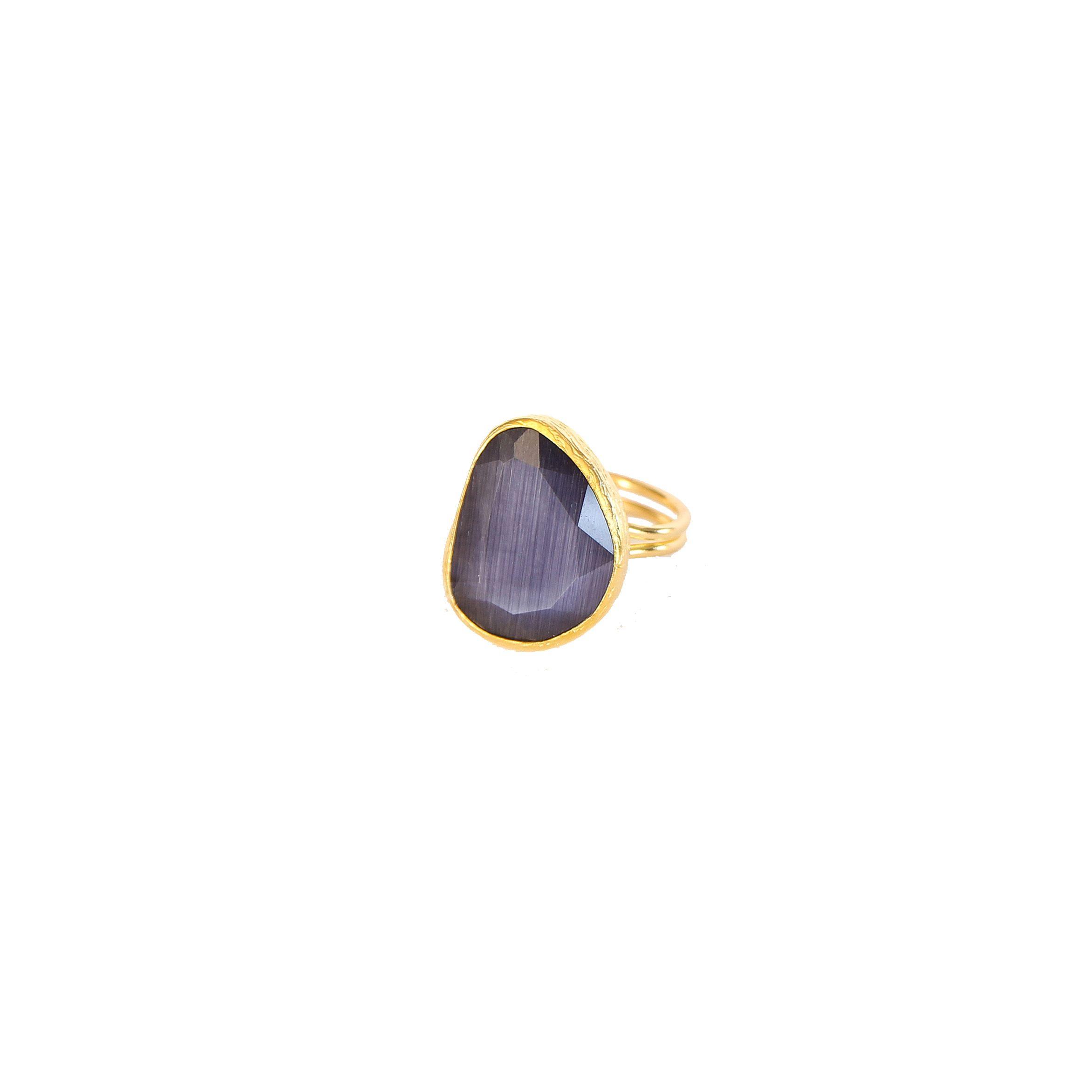 Anillo ajustable turco cat eye violeta-0