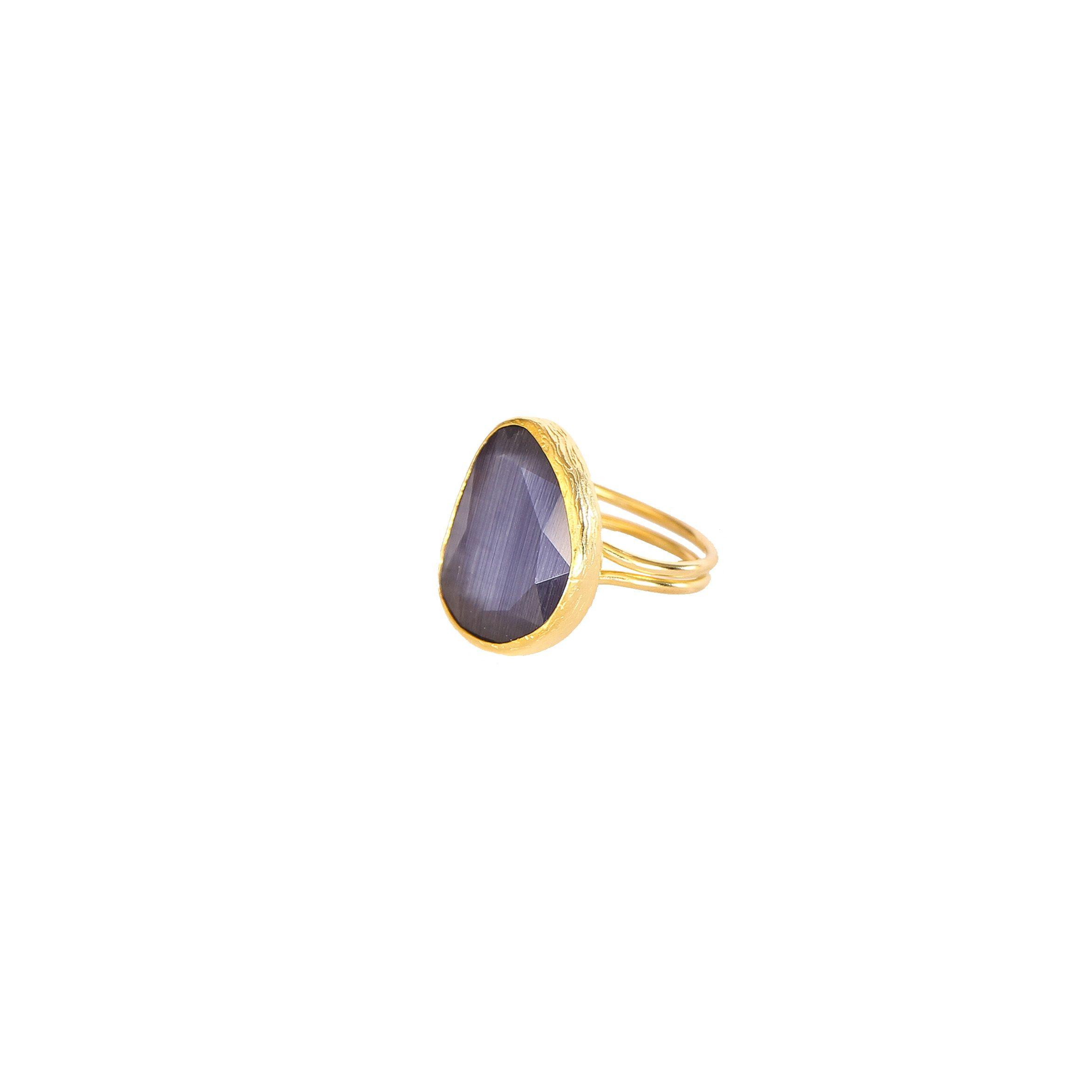 Anillo ajustable turco cat eye violeta-1