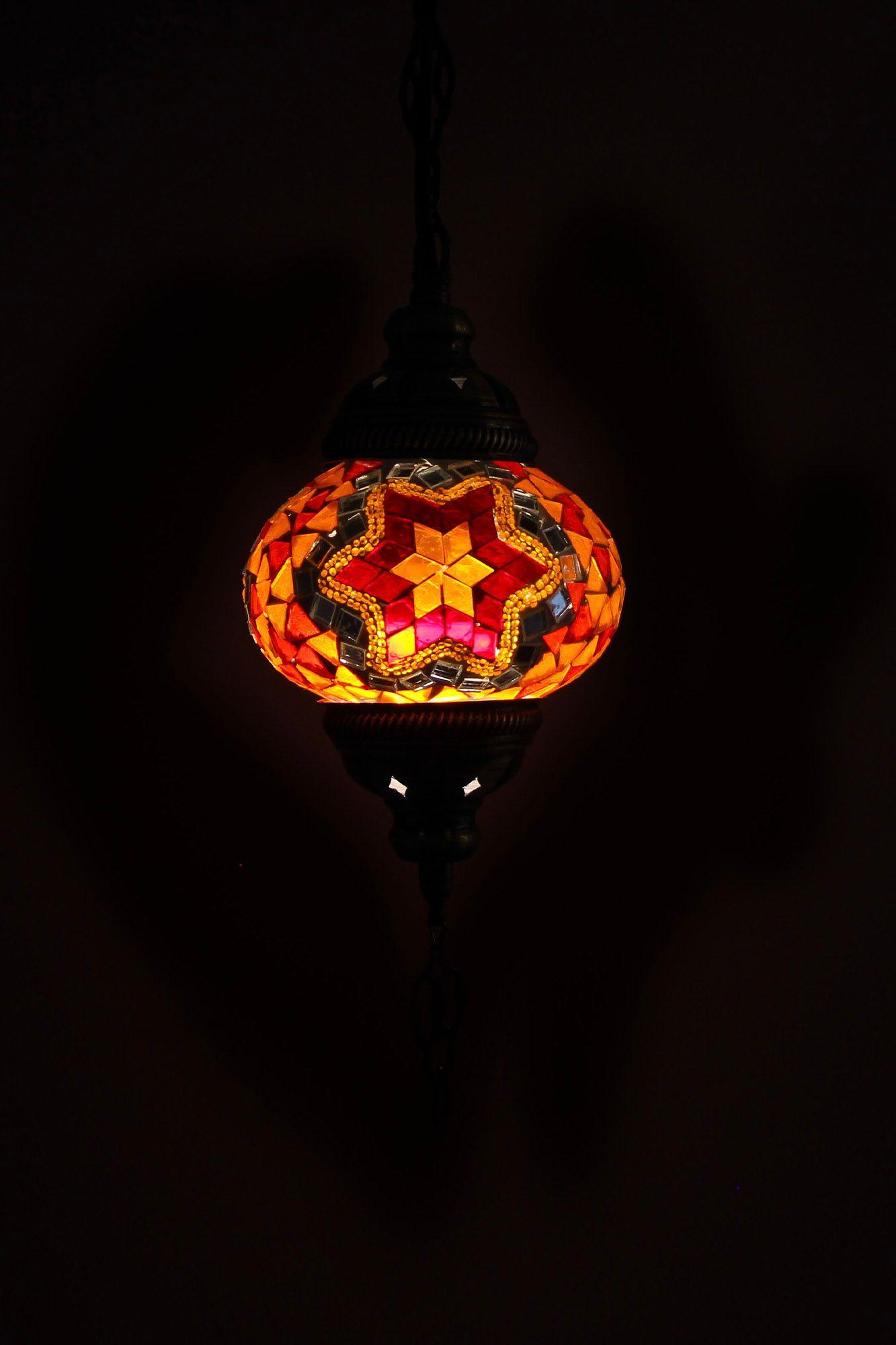 Lámpara turca cisne S Yildiz naranja-2